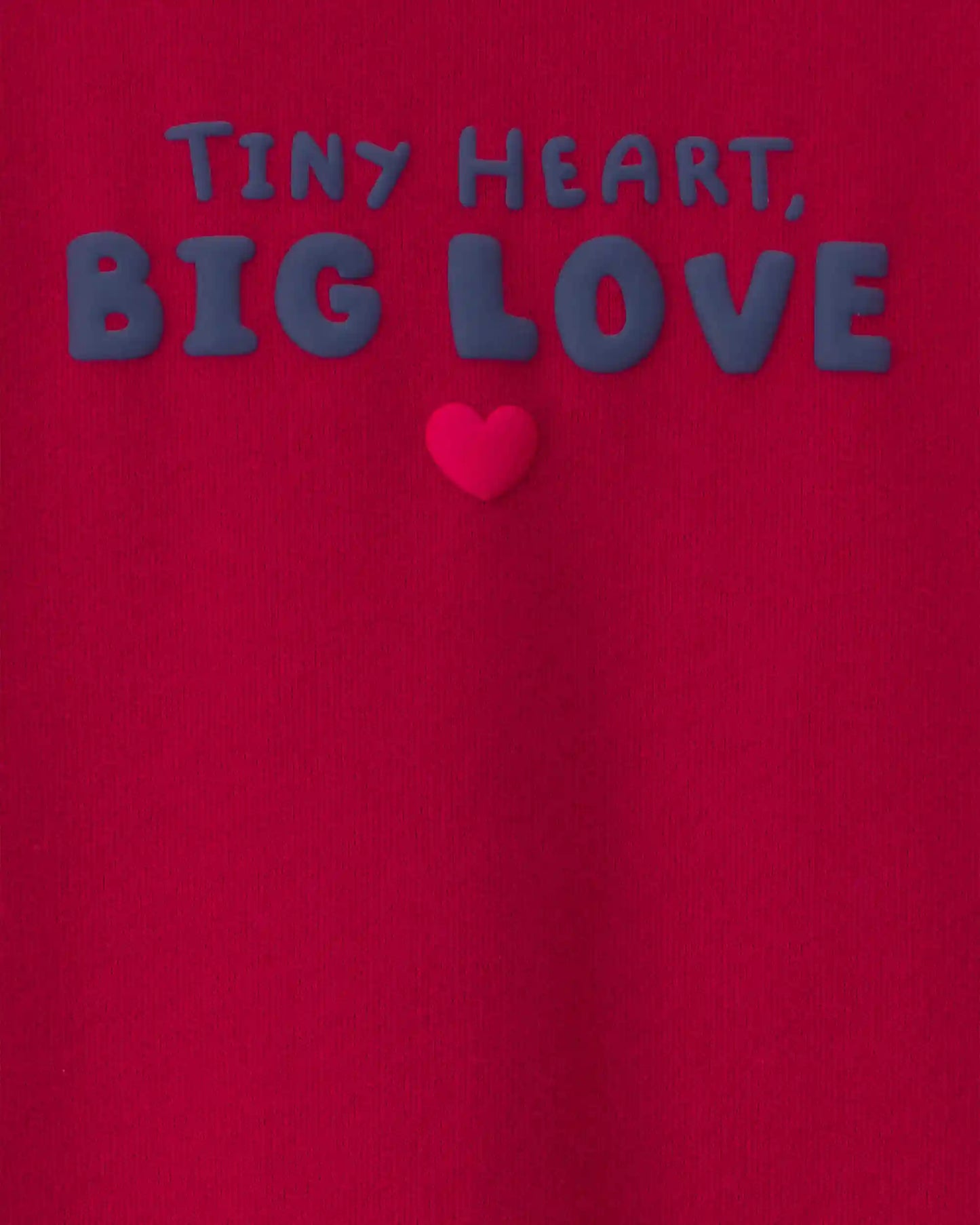 Baby 'Tiny Heart Big Love' Valentine's Day French Terry Long-Sleeve Jumpsuit - Red