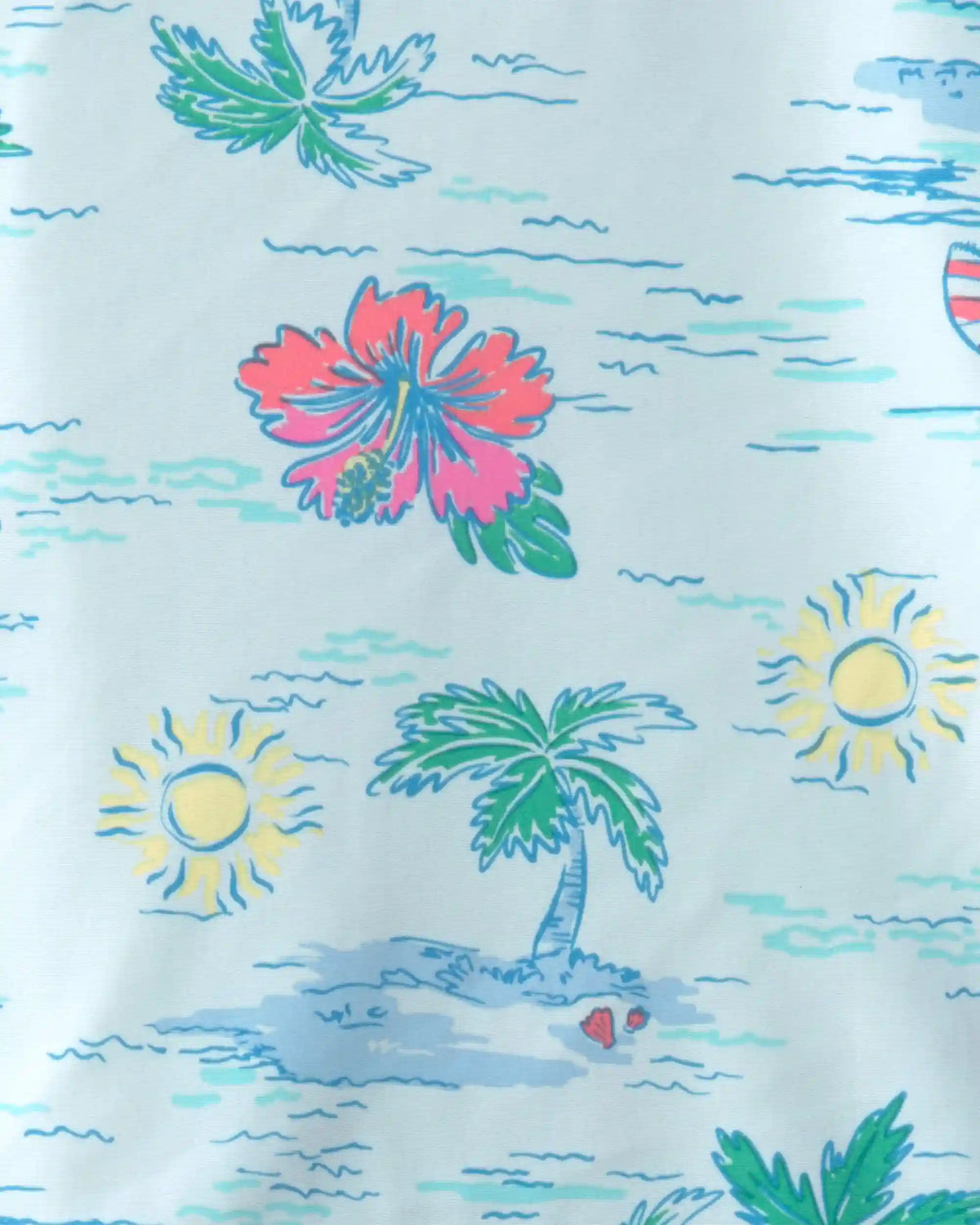 Toddler Girl 2-Piece Tropical Beach Rashguard Swimsuit Set - Blue/Purple