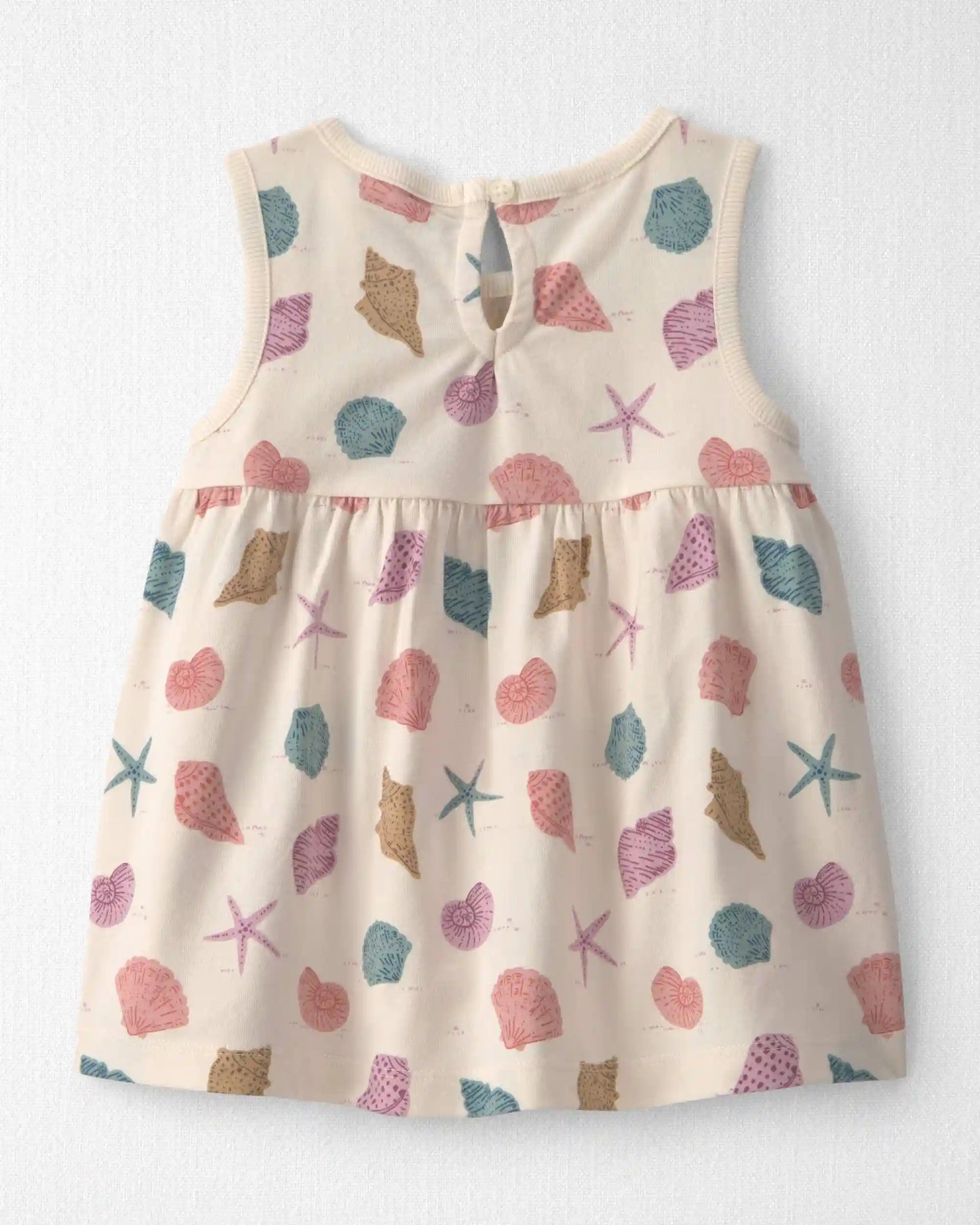 Toddler Girl 2-Pack Organic Cotton Knit Tanks in Seashells
