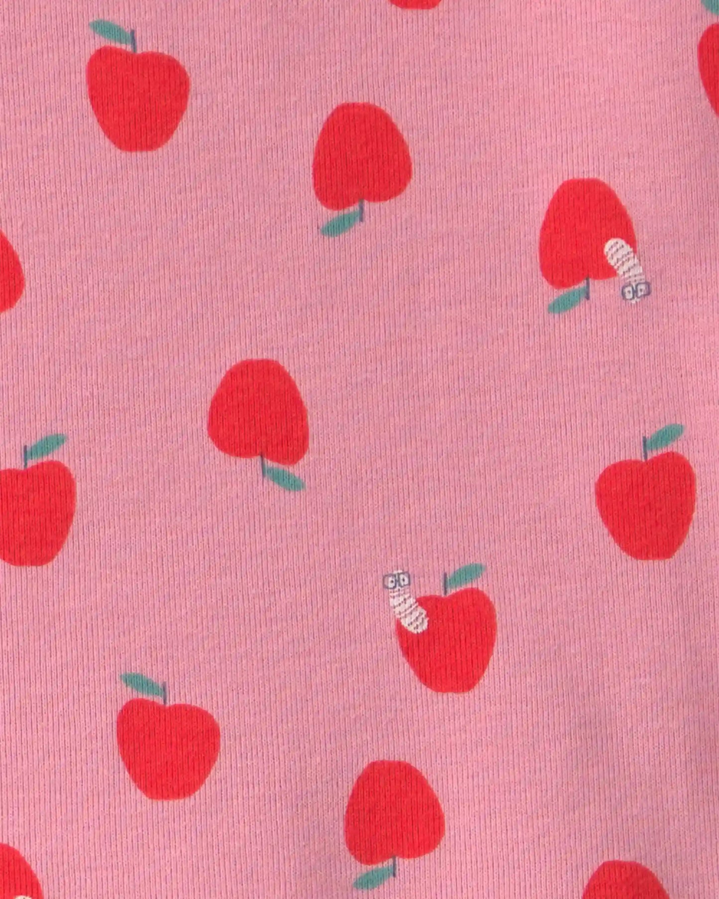 Toddler Girl Apple 100% Cotton 2-Piece Pajama Set - Pink