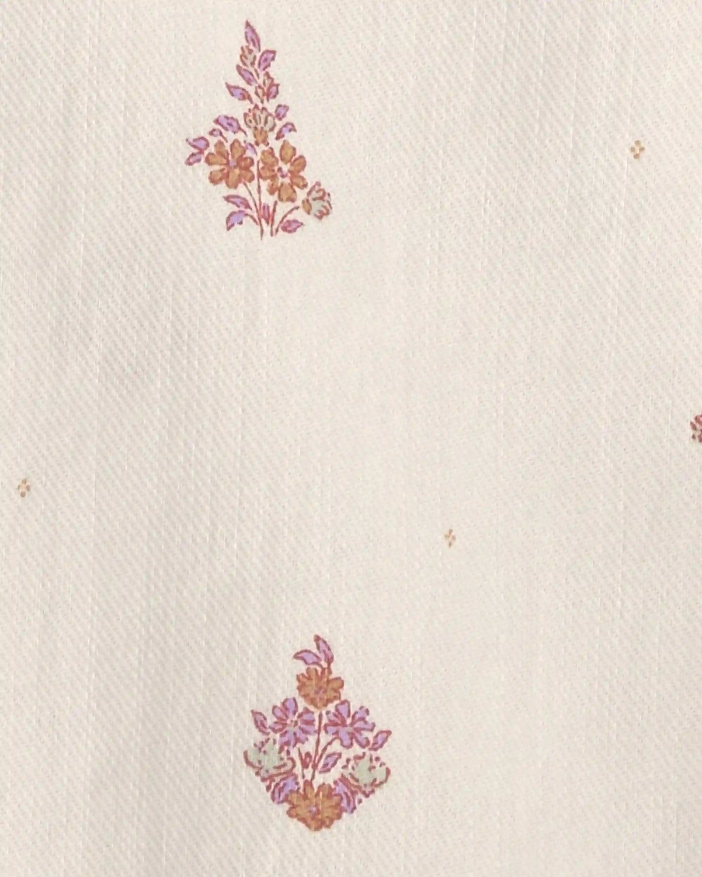 Toddler Girl Floral Short-Sleeve Twill Jumpsuit - Cream