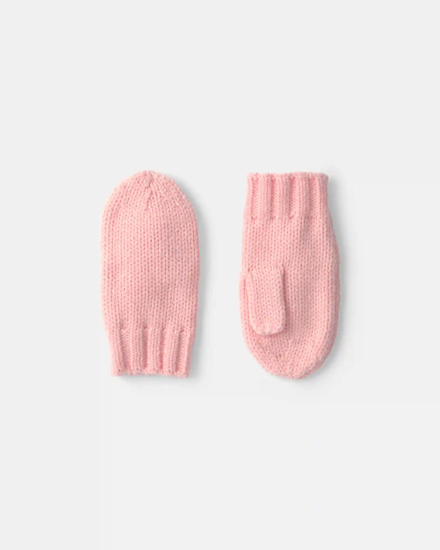 Toddler Girl Ribbed Mittens - Light Pink