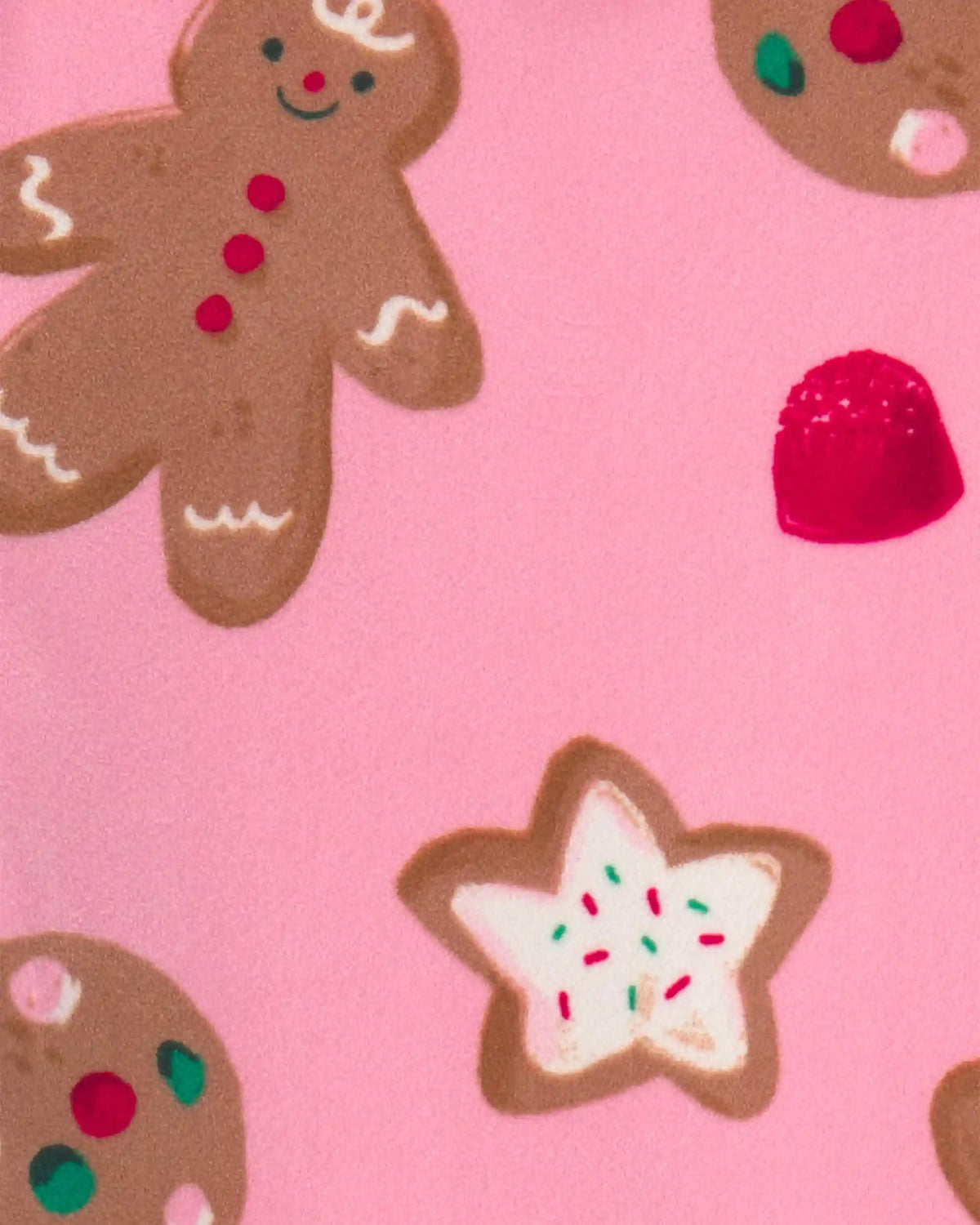 Toddler Girl 2-Piece Christmas Gingerbread DreamPlush Snug Fit Pajama Set - Pink