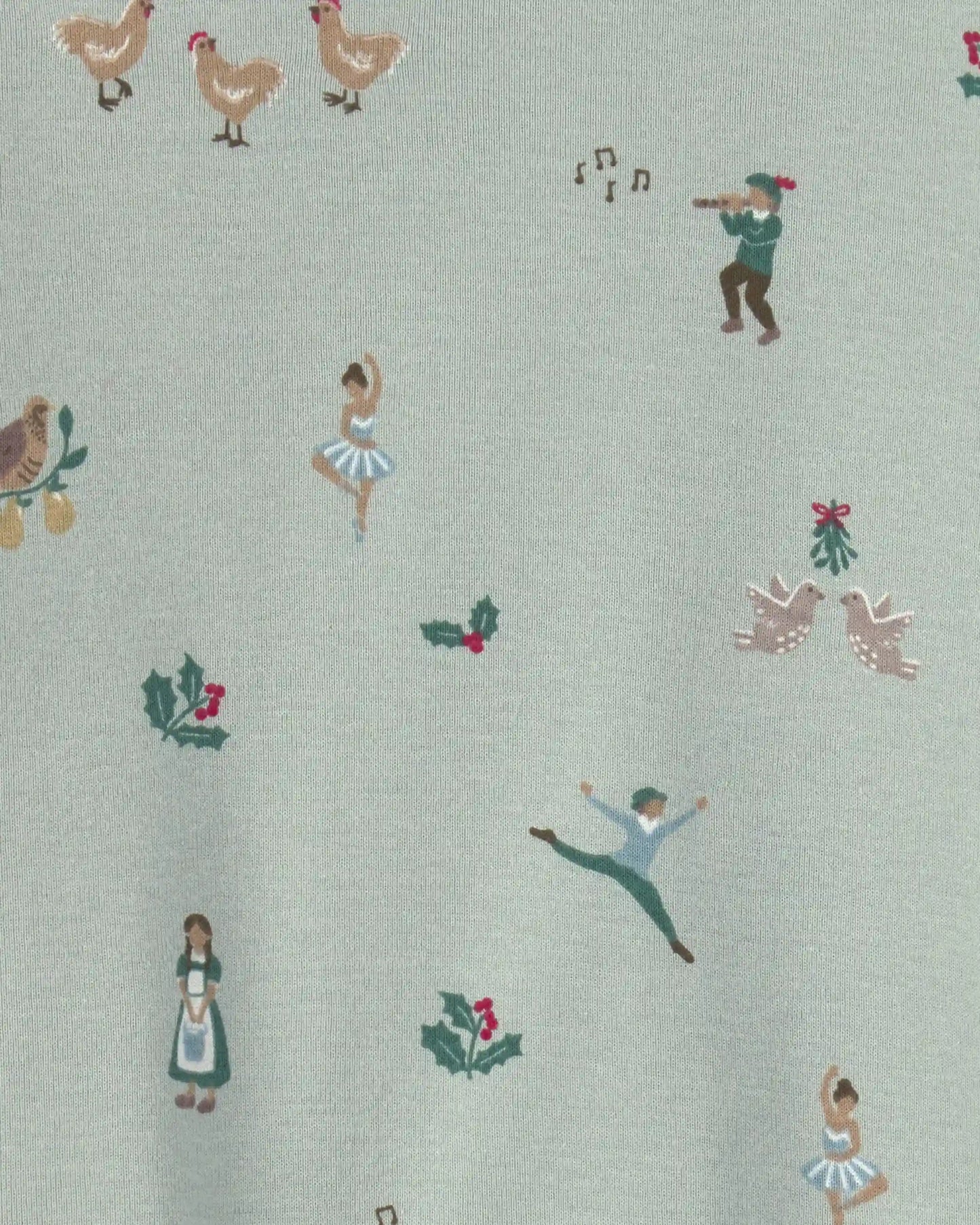 Toddler 2-Piece Organic Cotton Pajamas in 12 Days of Christmas Print