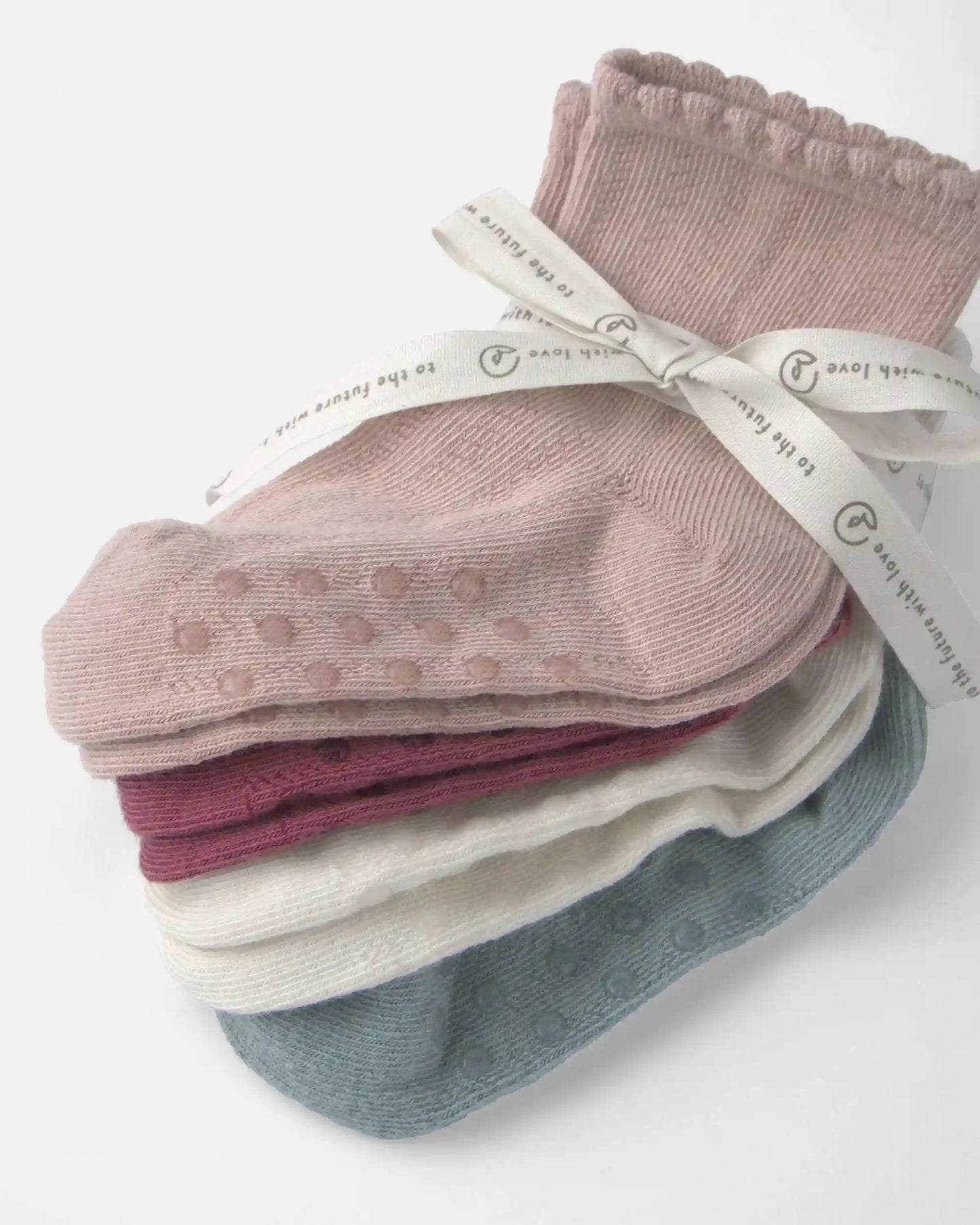 Toddler Girl 4-Pack No-Slip Ankle Socks Made with Organic Cotton