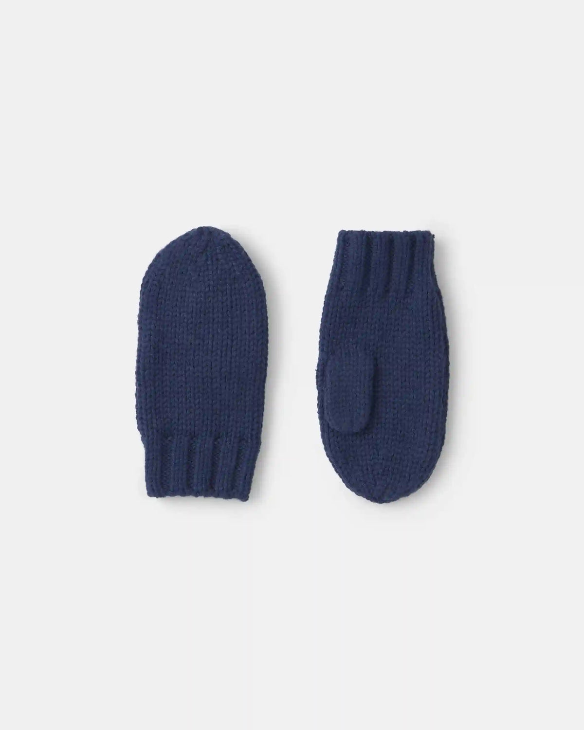 Toddler Boy Ribbed Mittens - Navy