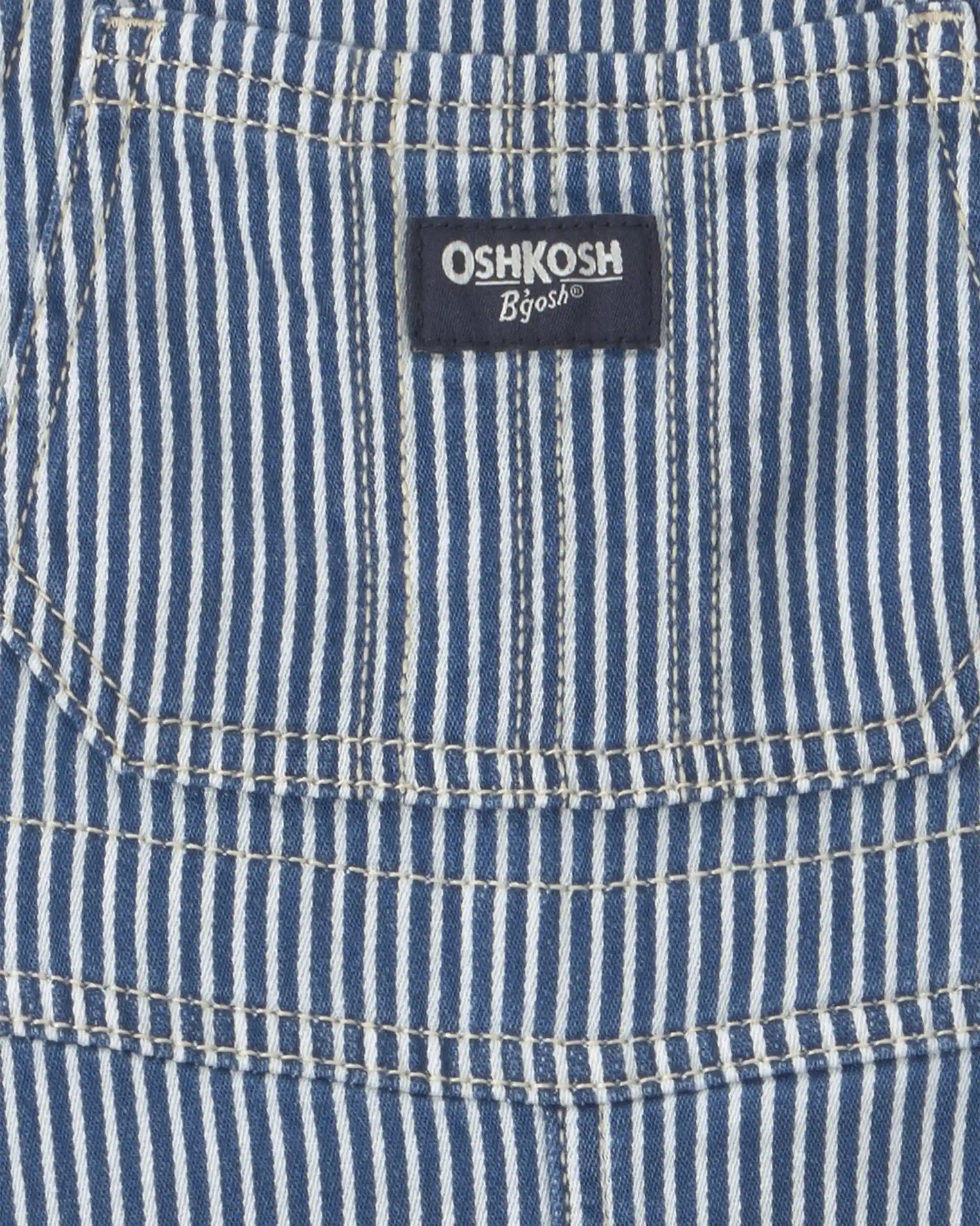 Toddler Hickory Stripe Overalls - Blue