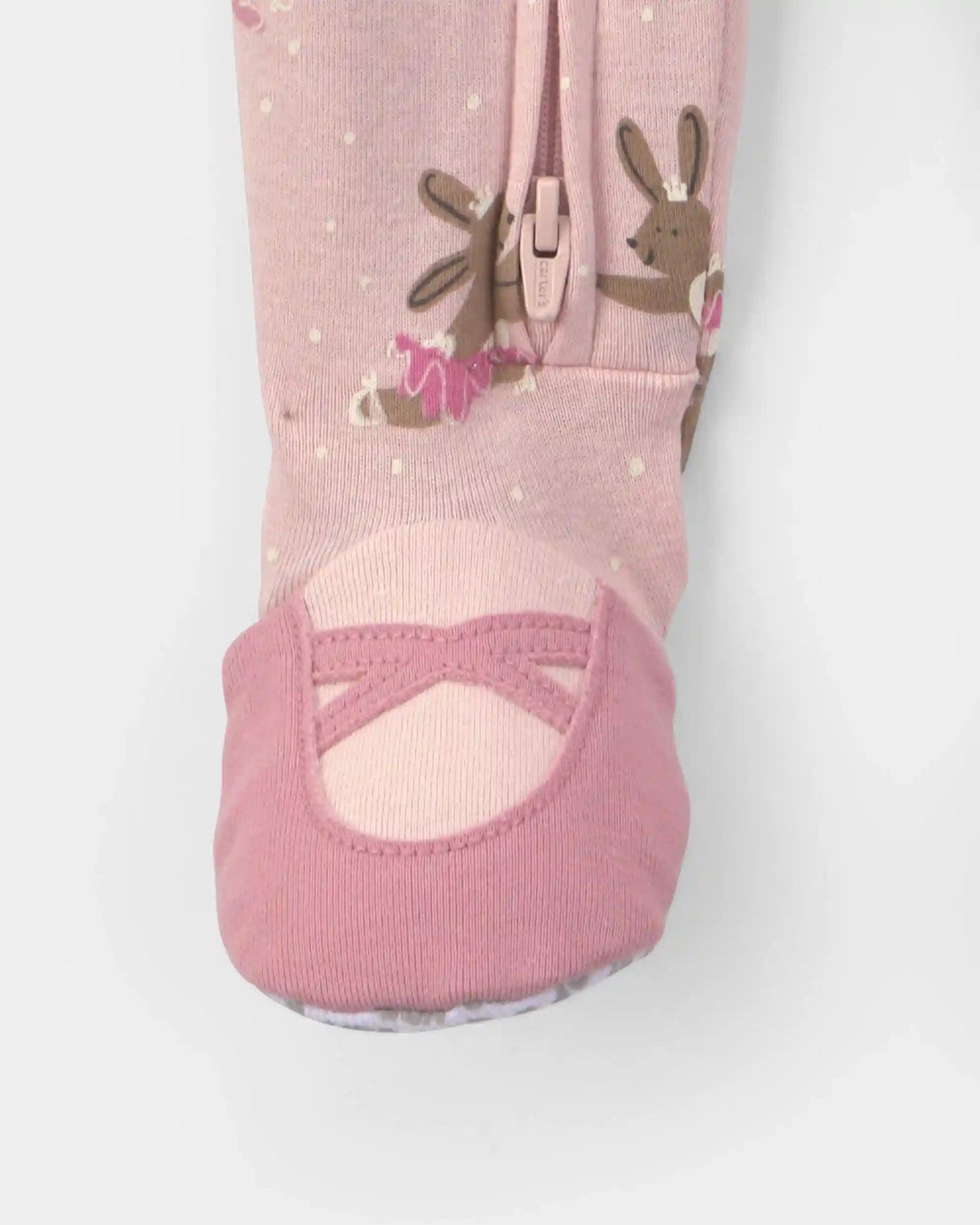 Toddler Girl Ballerina Bunny Cotton Snug Fit 1-Piece Pajama - Pink