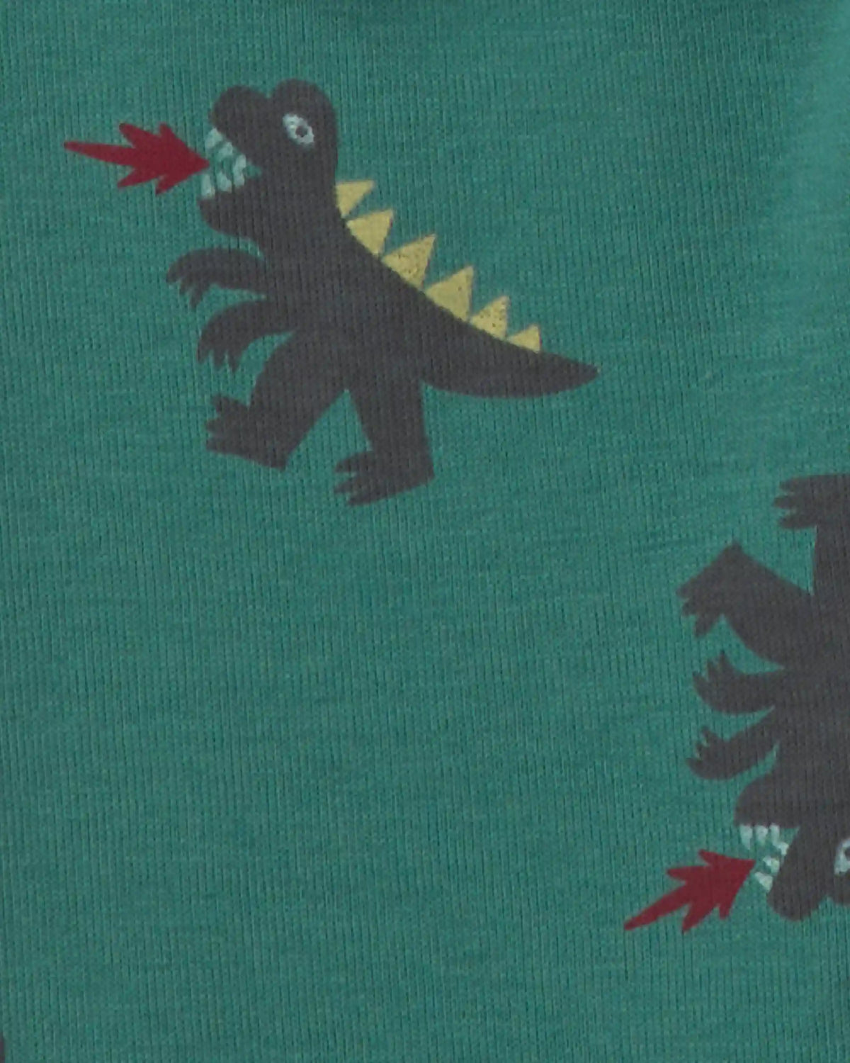 Toddler Boy Dinosaur 100% Cotton 4-Piece Pajama Set - Green/White