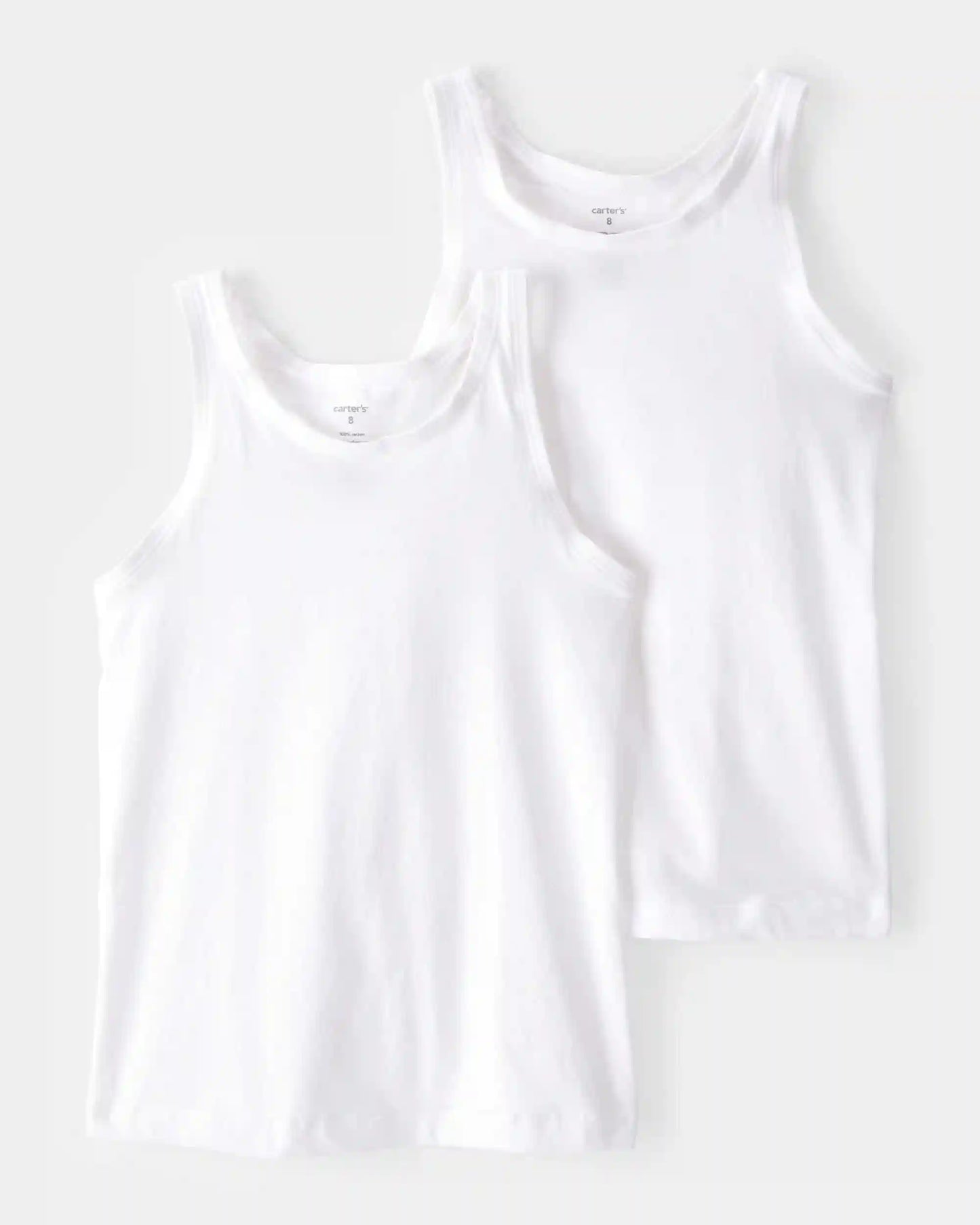 Girls 2-Pack Tank Undershirts - White