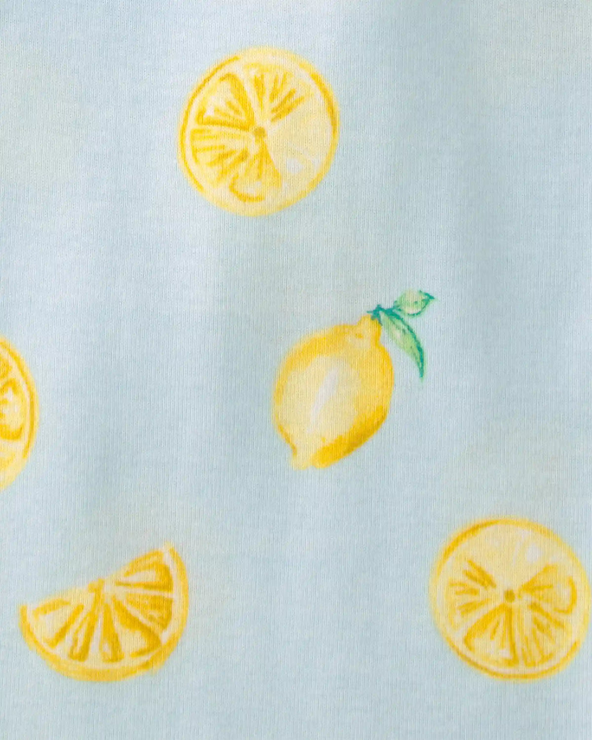Girls Lemon 100% Cotton Snug Fit 4-Piece Pajama Set - Blue/Yellow