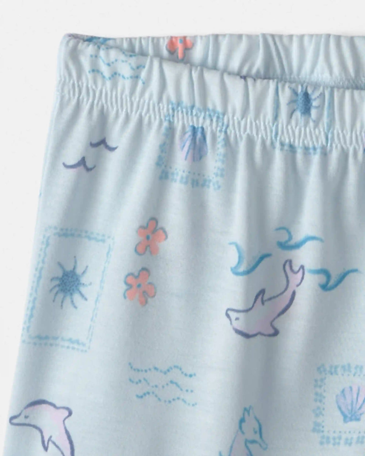 Girls 2-Piece Dolphin Sleeveless Pajama Set - Blue