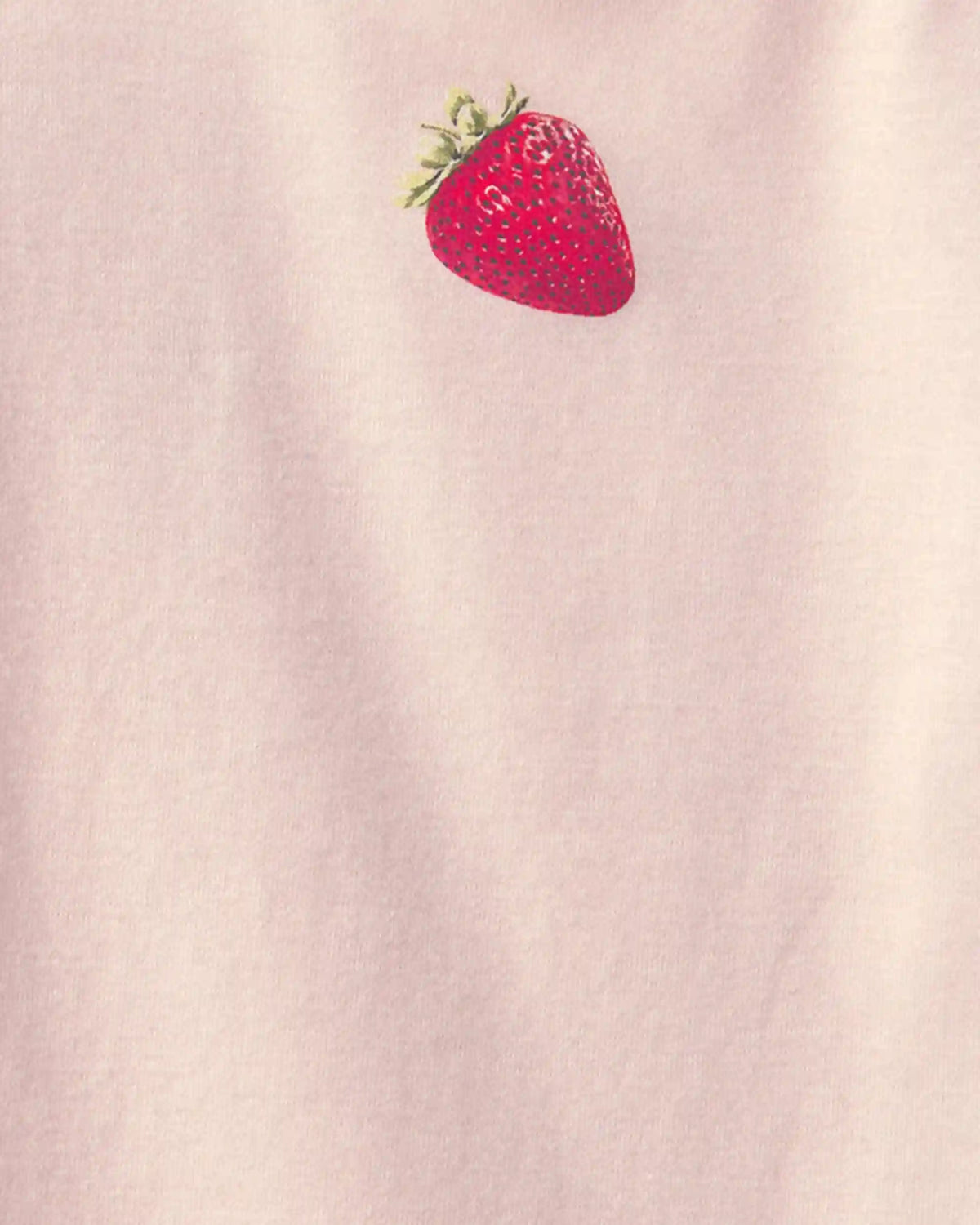 Girls Strawberry Ribbed Tee - Pink