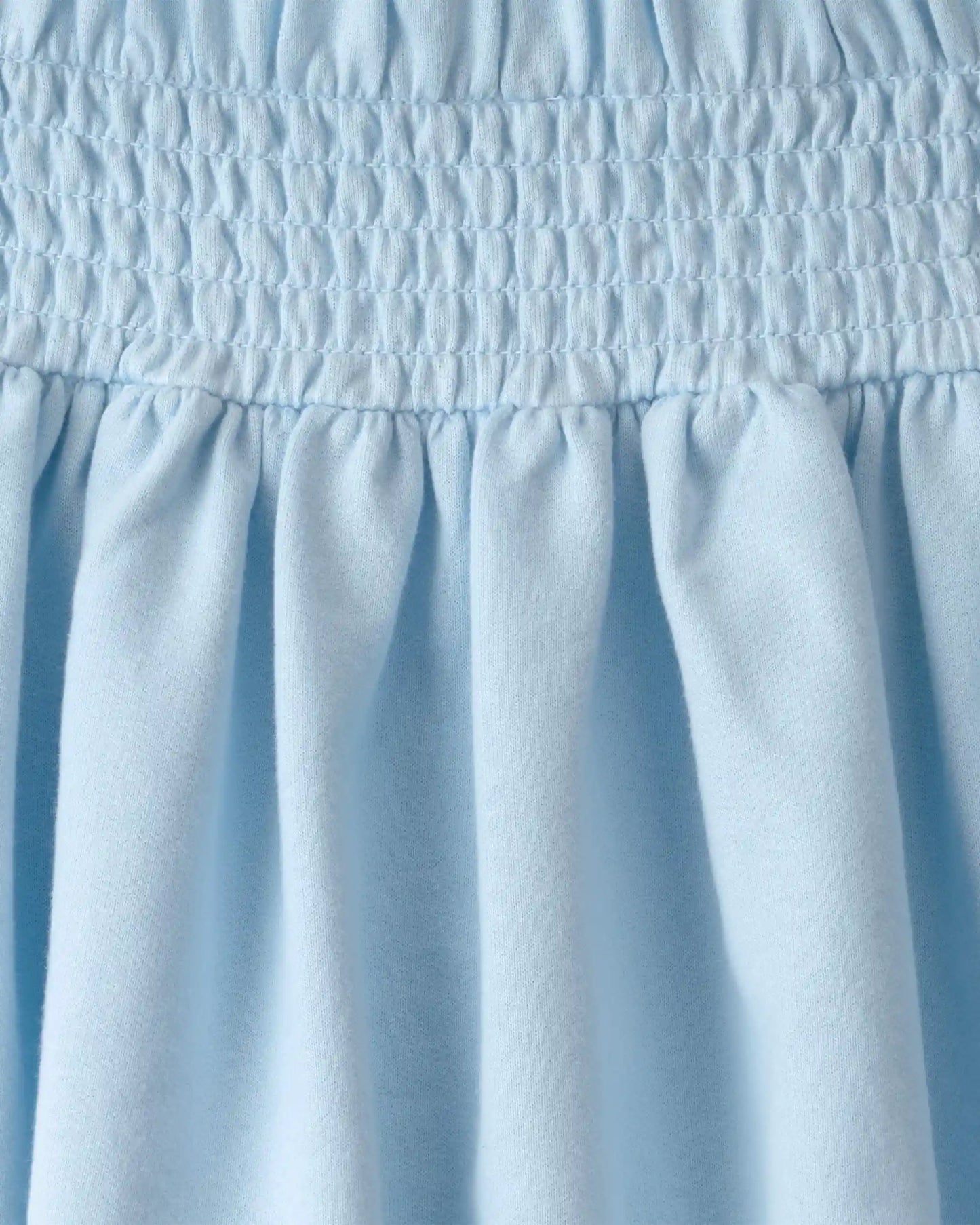 Girls French Terry Smocked Skort - Blue