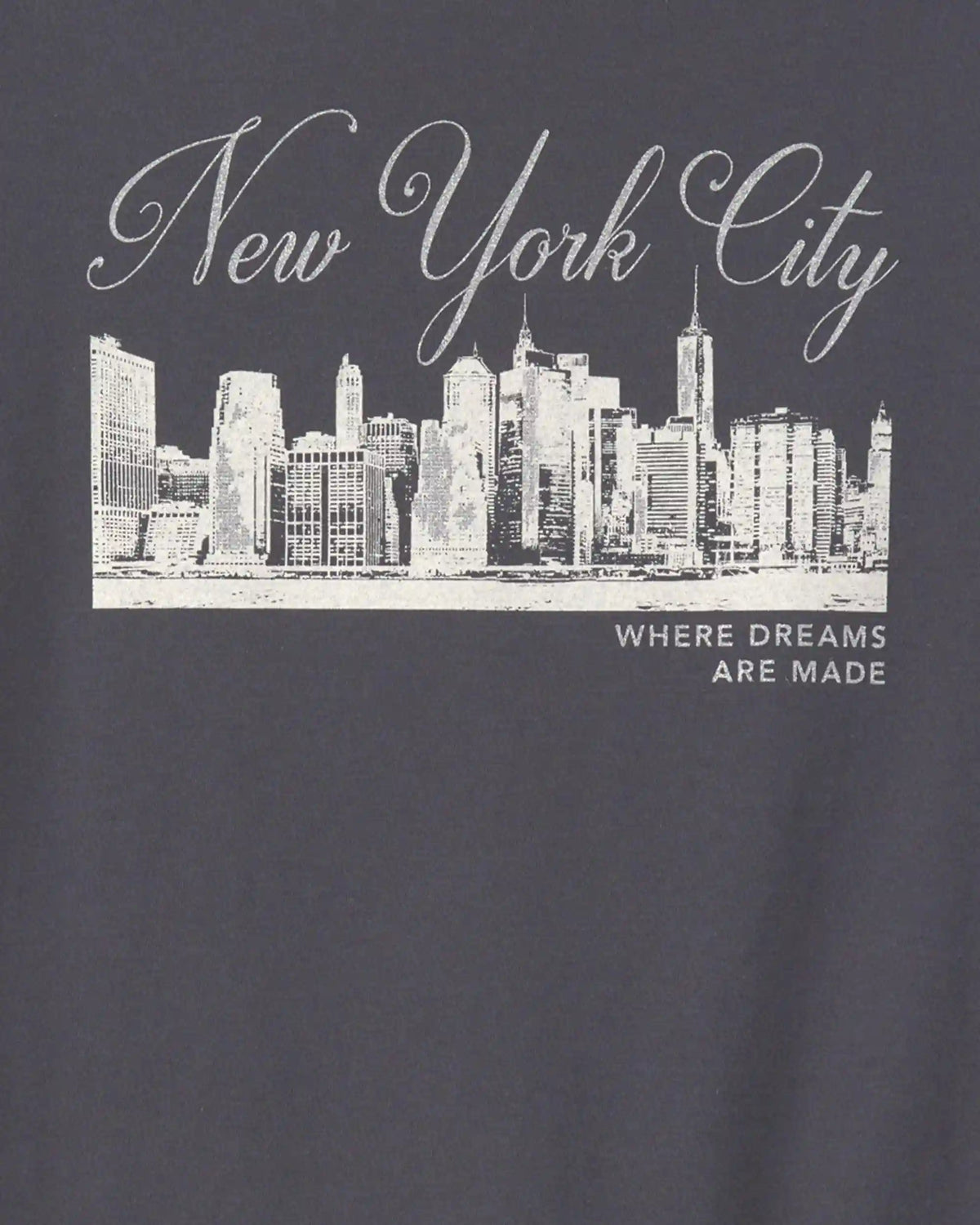 Girls 'New York City' Graphic Tee - Grey