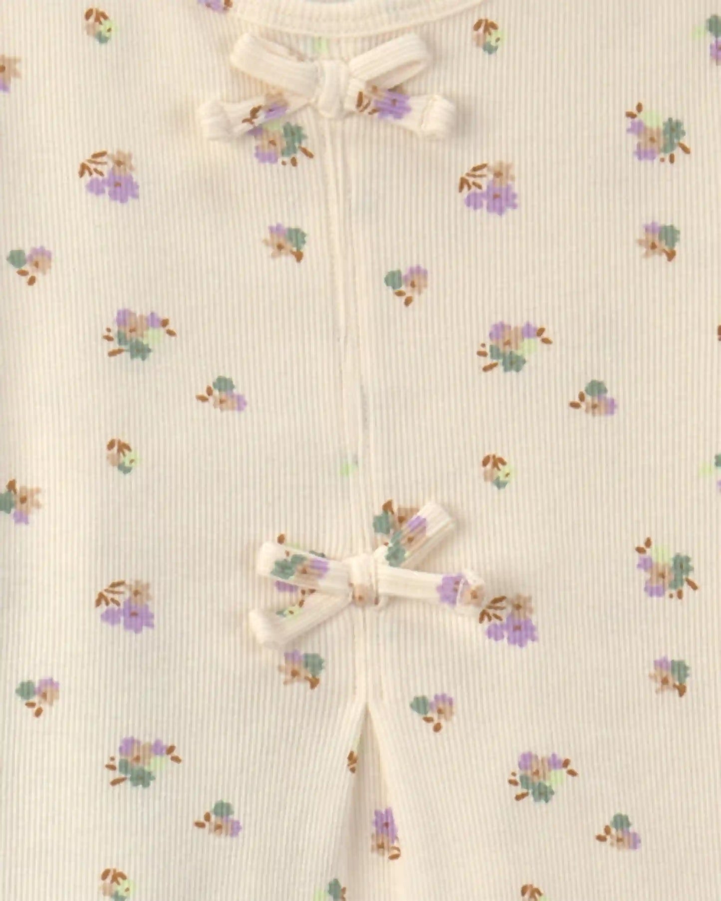 Girls 2-Piece Floral Short-Sleeve Top & Pant Set - Cream/Green
