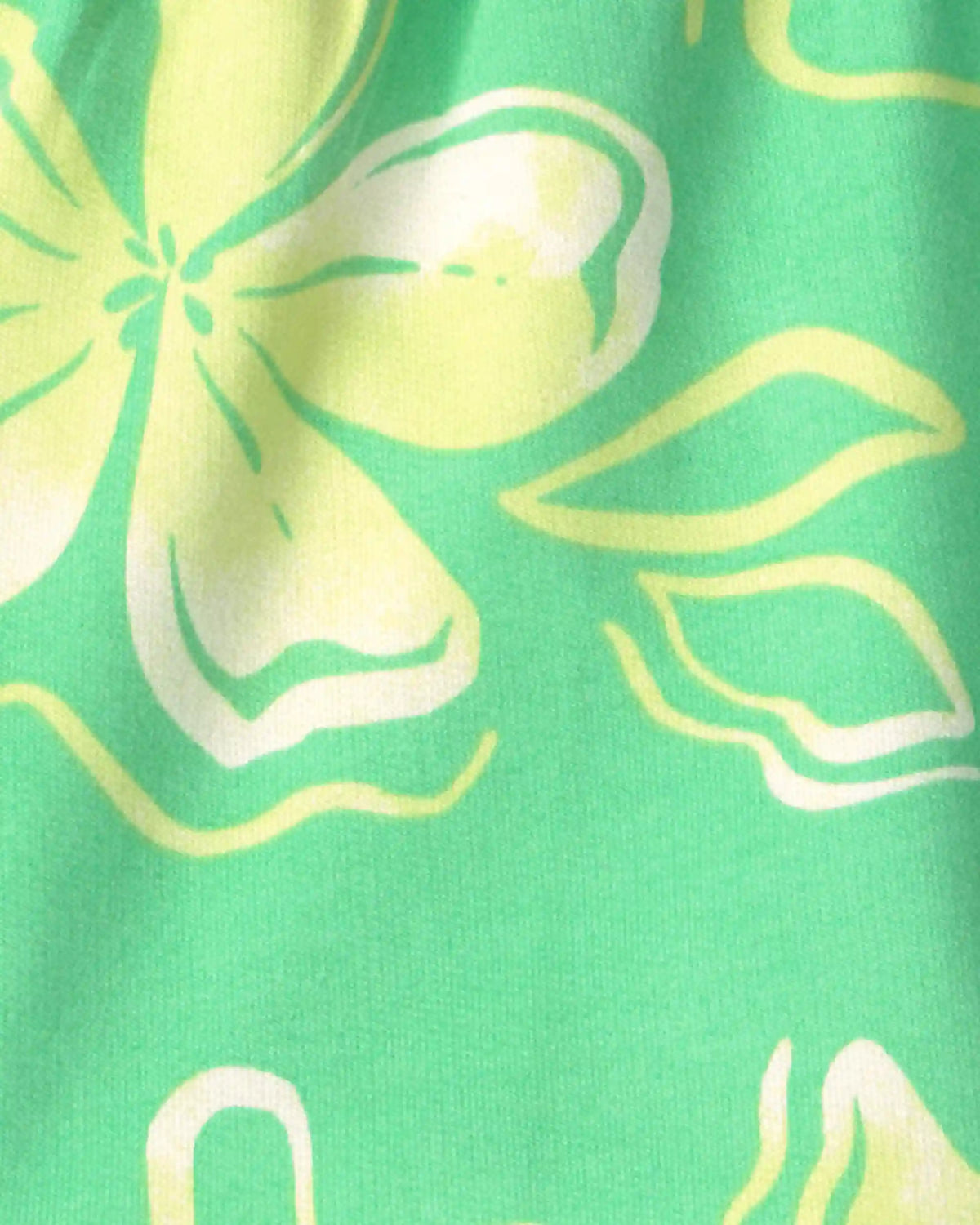 Girls Floral French Terry Shorts - Green