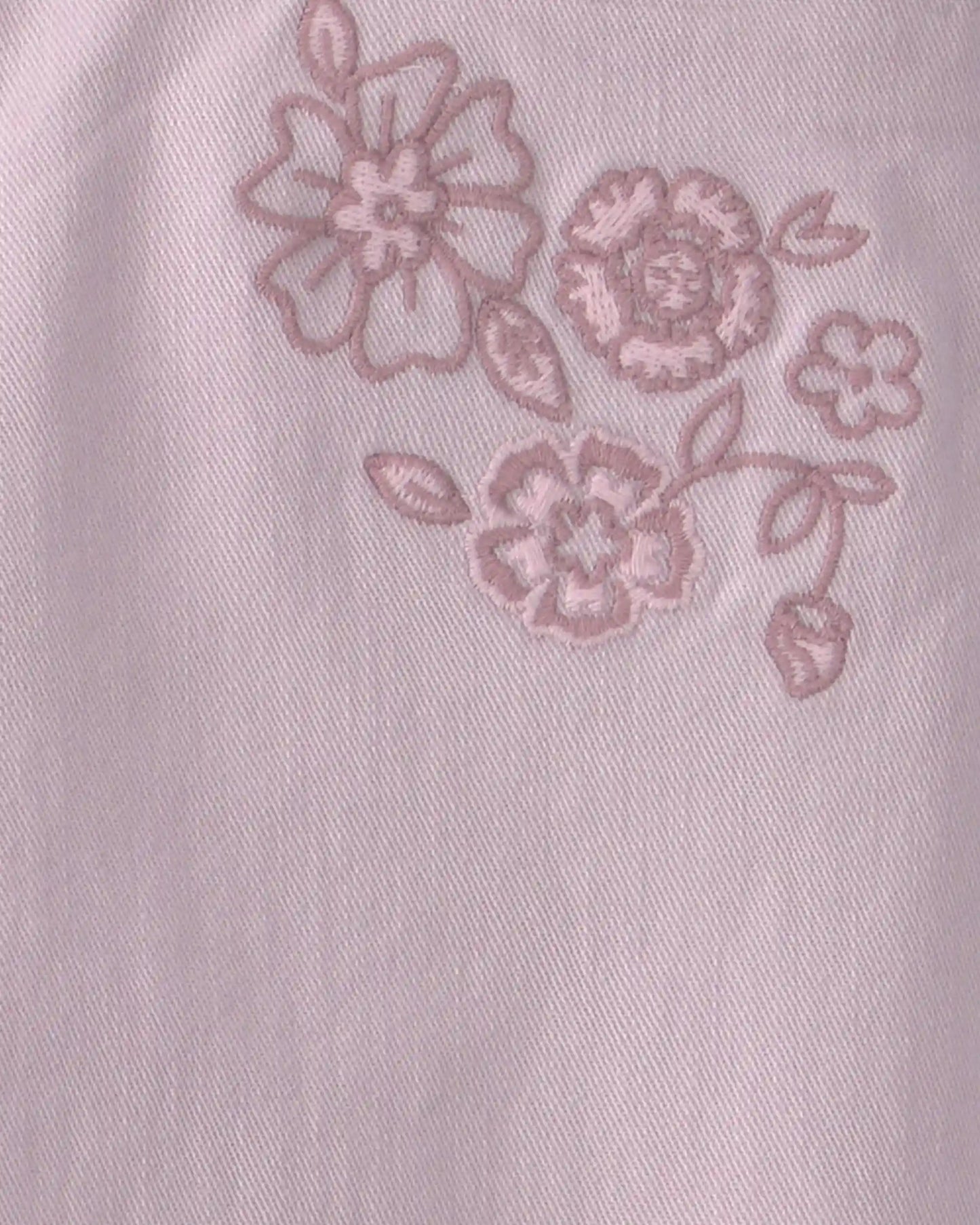 Girls Floral Embroidered Cropped Wide-Leg Pants - Purple