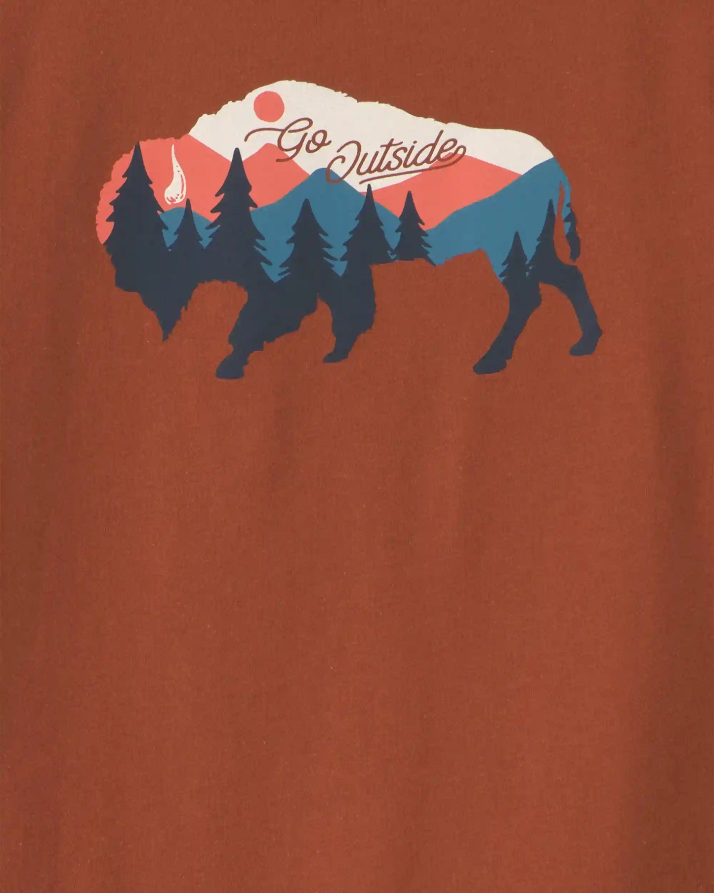 Boys Buffalo Mountain Graphic Tee - Brown