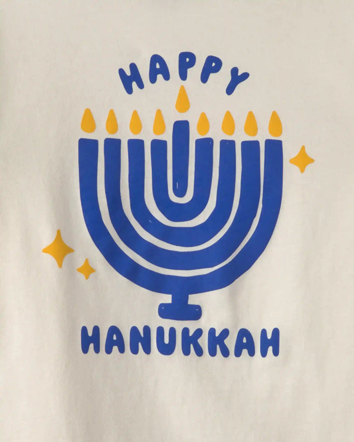 Kids 'Happy Hanukkah' Menorah Long-Sleeve Graphic Tee - Cream