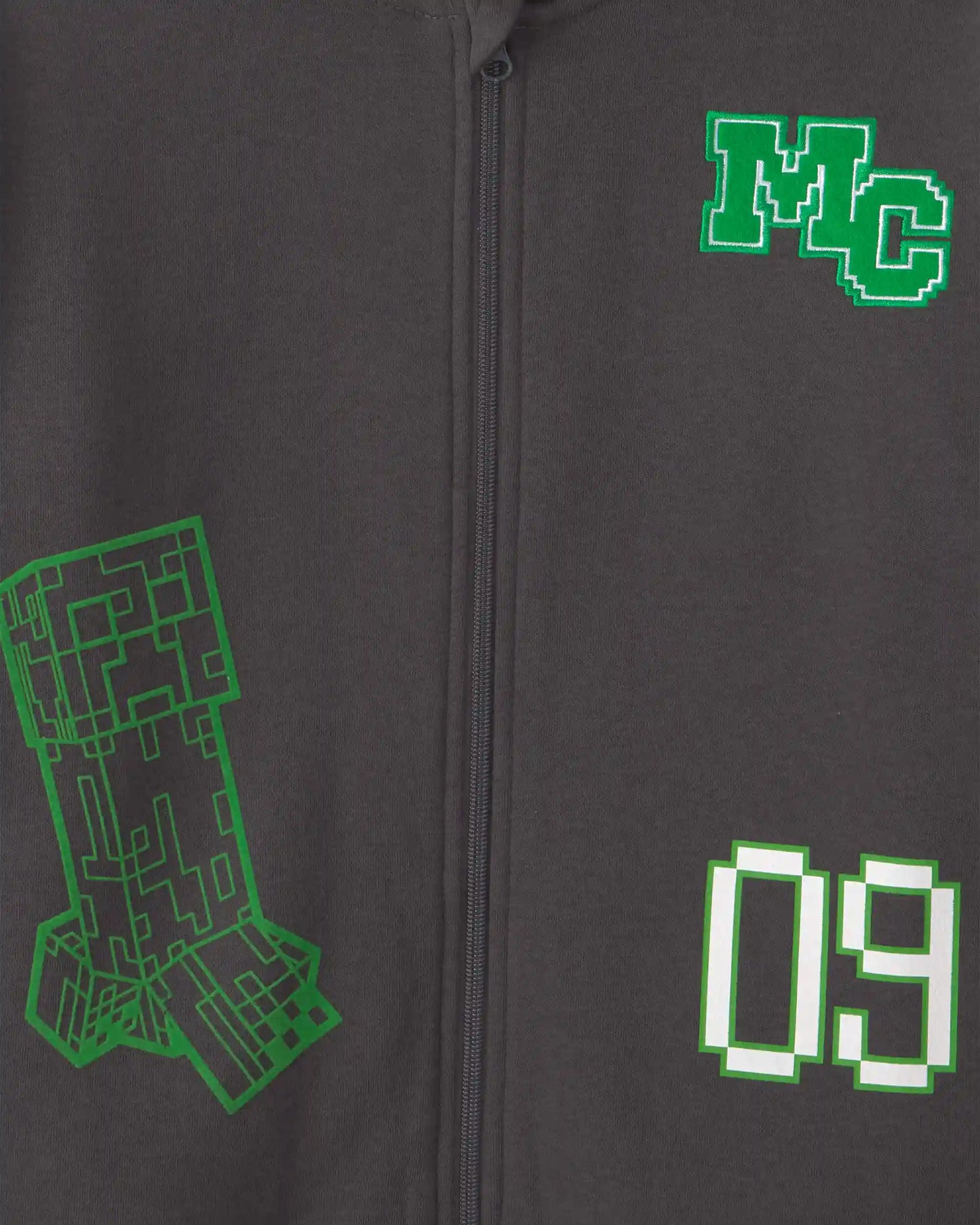 Boys Minecraft® Zip-Up Hoodie - Black/Green