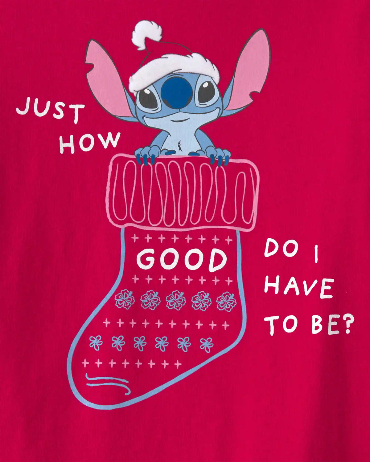 Girls Disney© Stitch Christmas Long-Sleeve Graphic Tee - Red