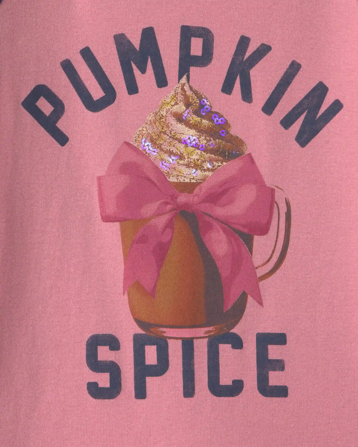 Girls 'Pumpkin Spice' Graphic Tee - Pink/Blue