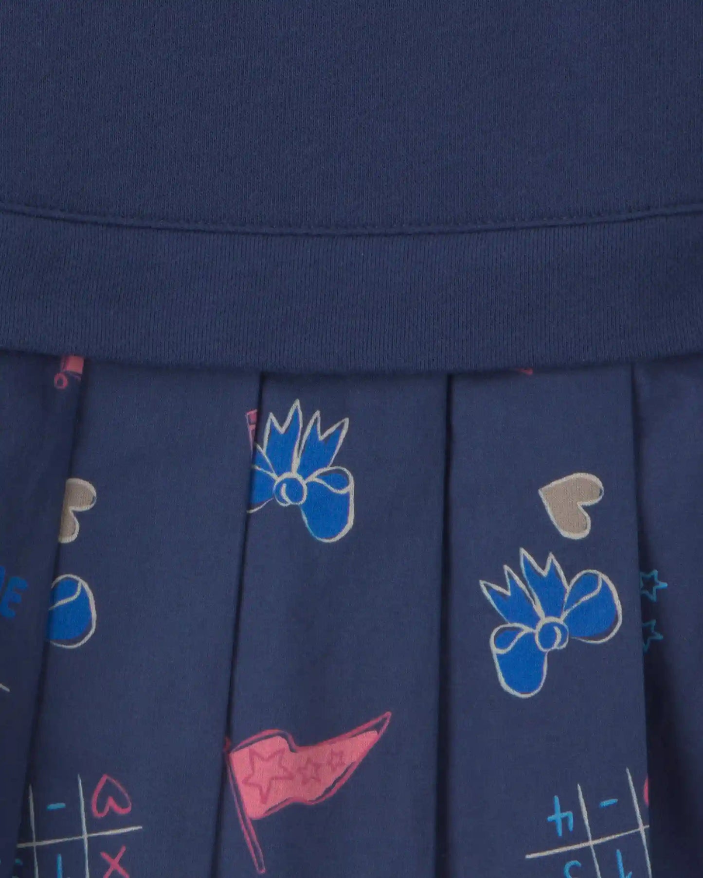 Girls School Spirit French Terry Layering Dress - Navy Blue