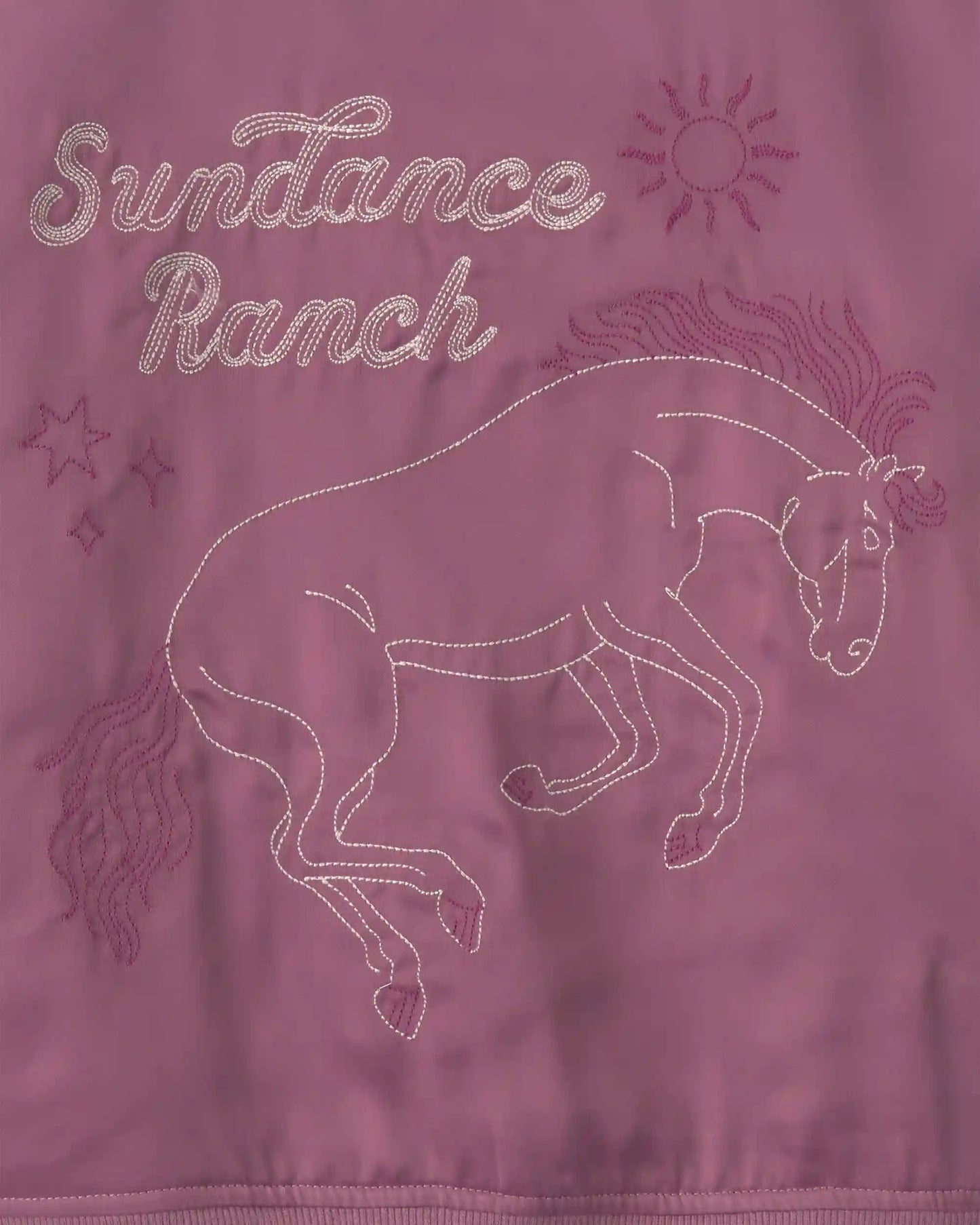 Girls 'Sundance Ranch' Horse Poplin Bomber Jacket - Purple