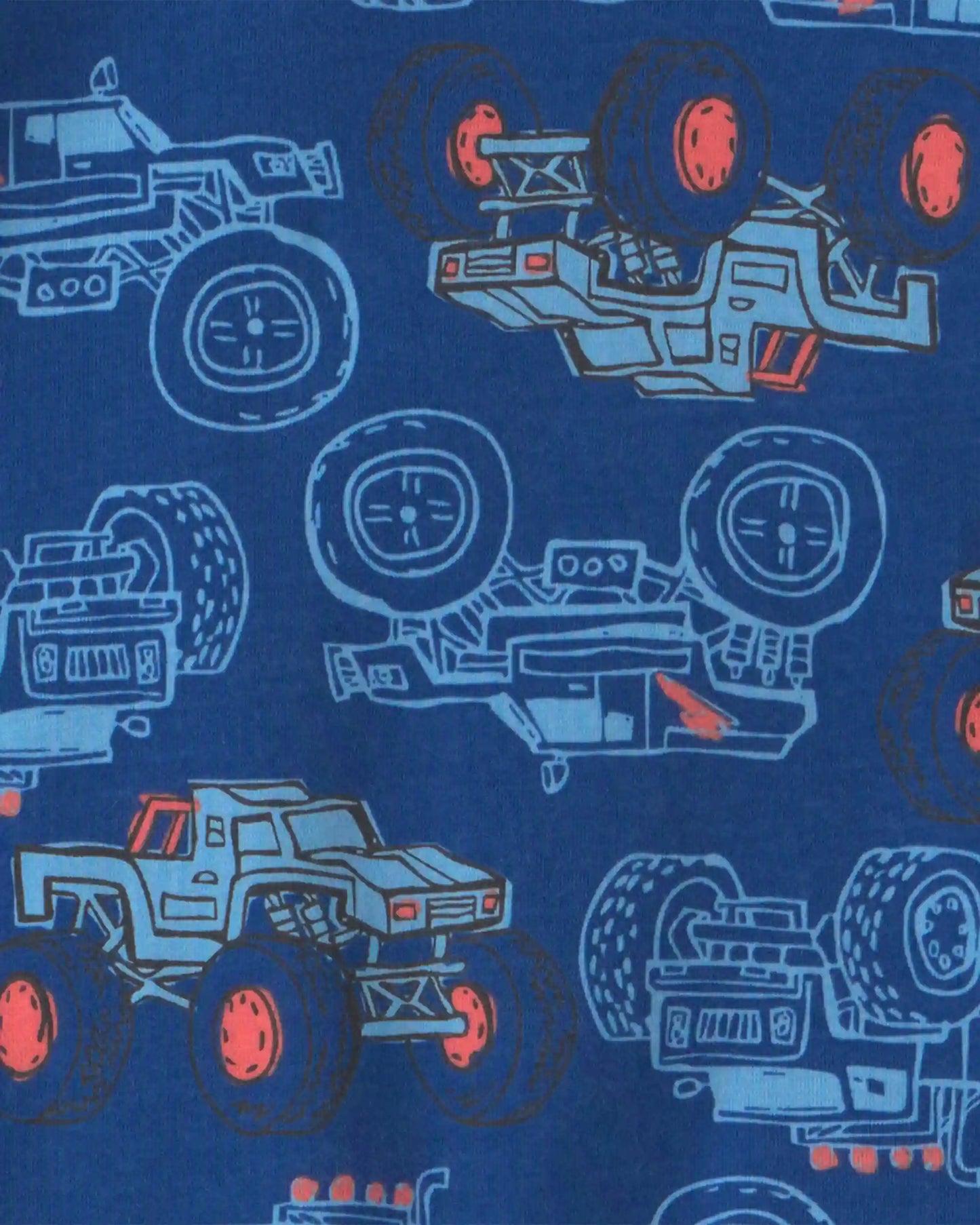 Boys 4-Piece Monster Truck 100% Cotton Snug Fit Pajama Set - Grey