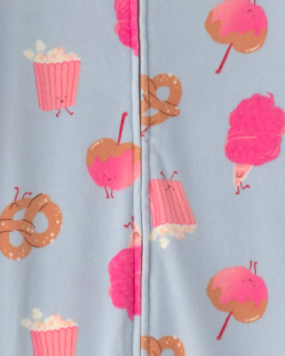 Girls 1-Piece Festival Treats DreamPlush Snug Fit Pajama - Blue