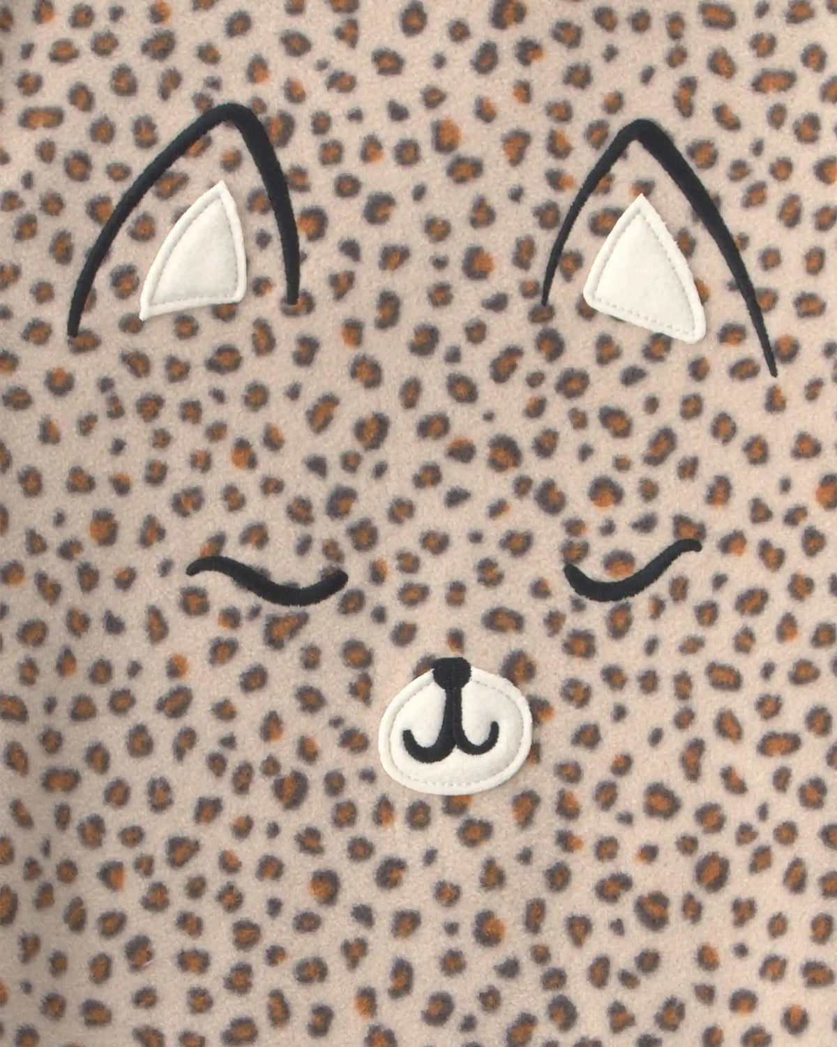 Girls Leopard Fleece Loose Fit Night Gown - Brown