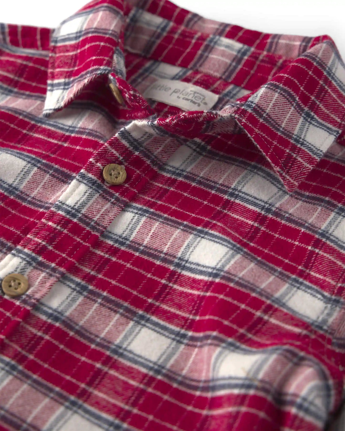 Boys Organic Cotton Flannel Button-Down Shirt