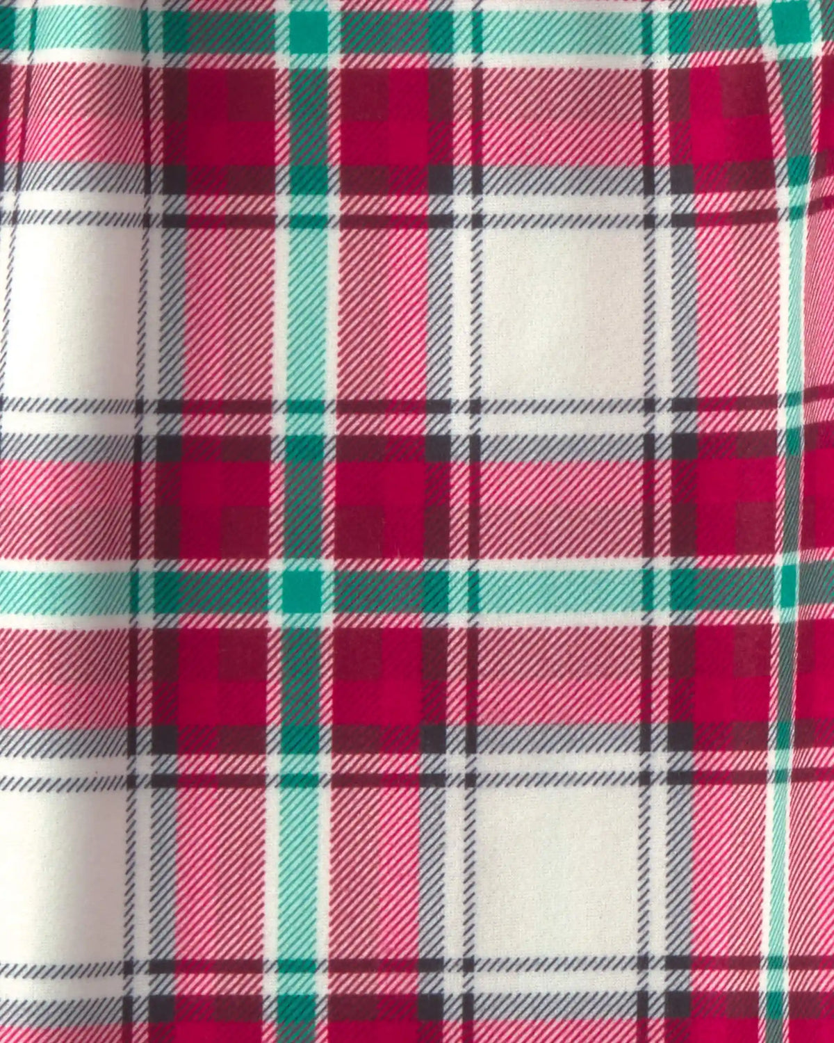 Kids Christmas Plaid Fleece Loose Fit Pajama Bottoms - Red/Green