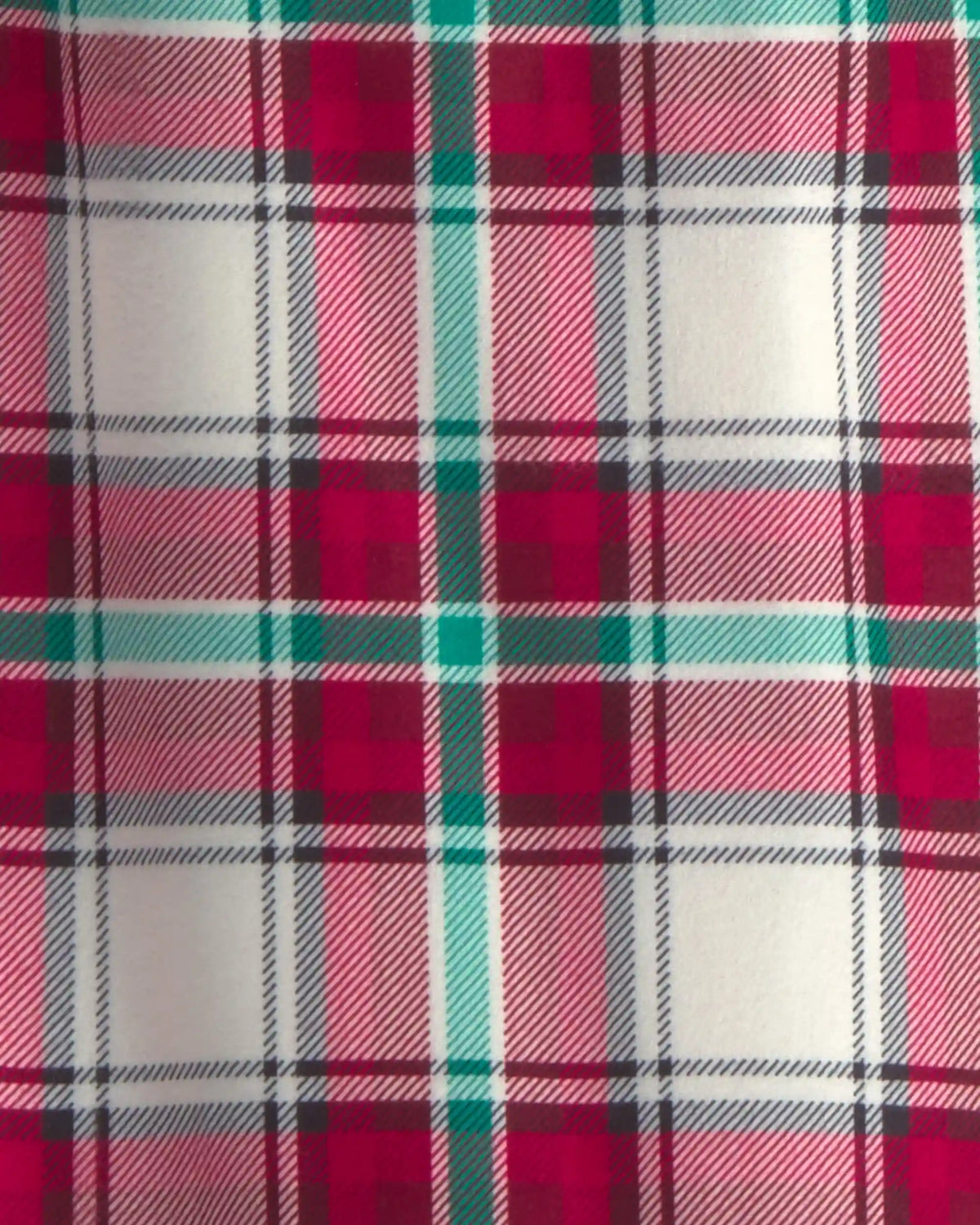 Adult Christmas Plaid Fleece Loose Fit Pajama Bottoms - Red/Green