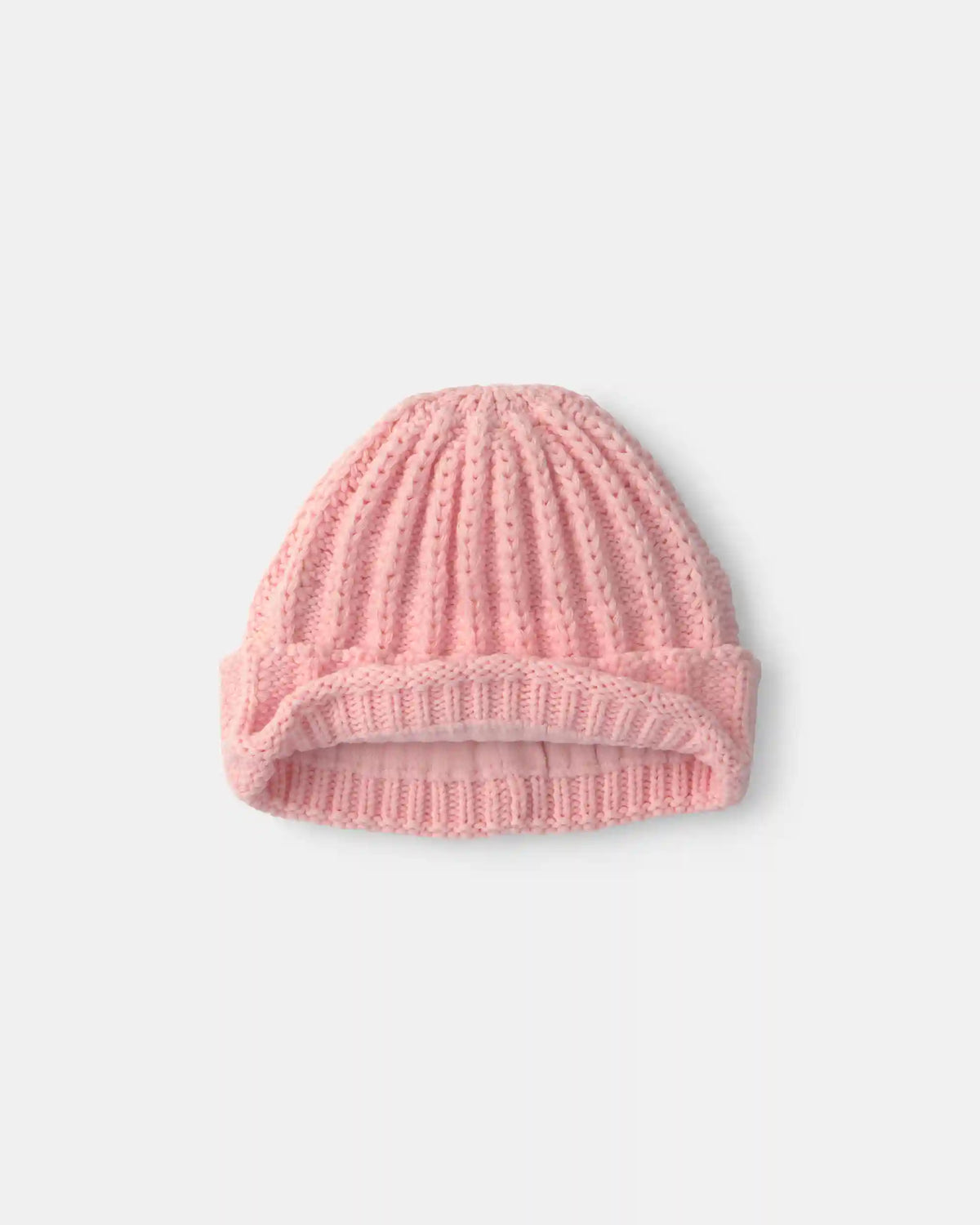 Girls Ribbed Beanie - Light Pink