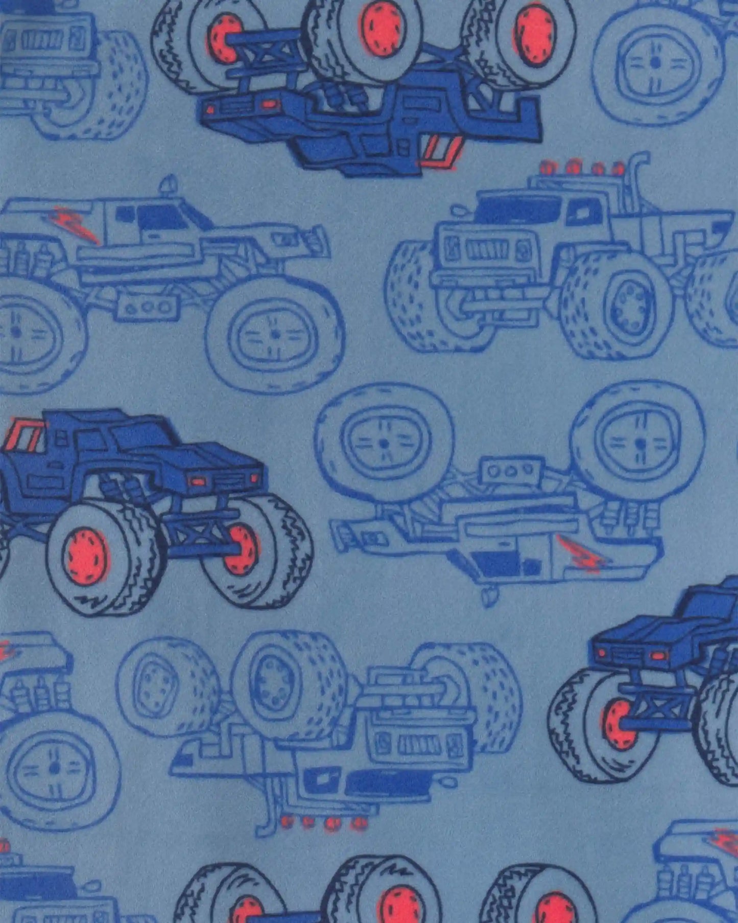 Boys 2-Piece Monster Truck Dream Plush Snug Fit Pajama Set - Blue