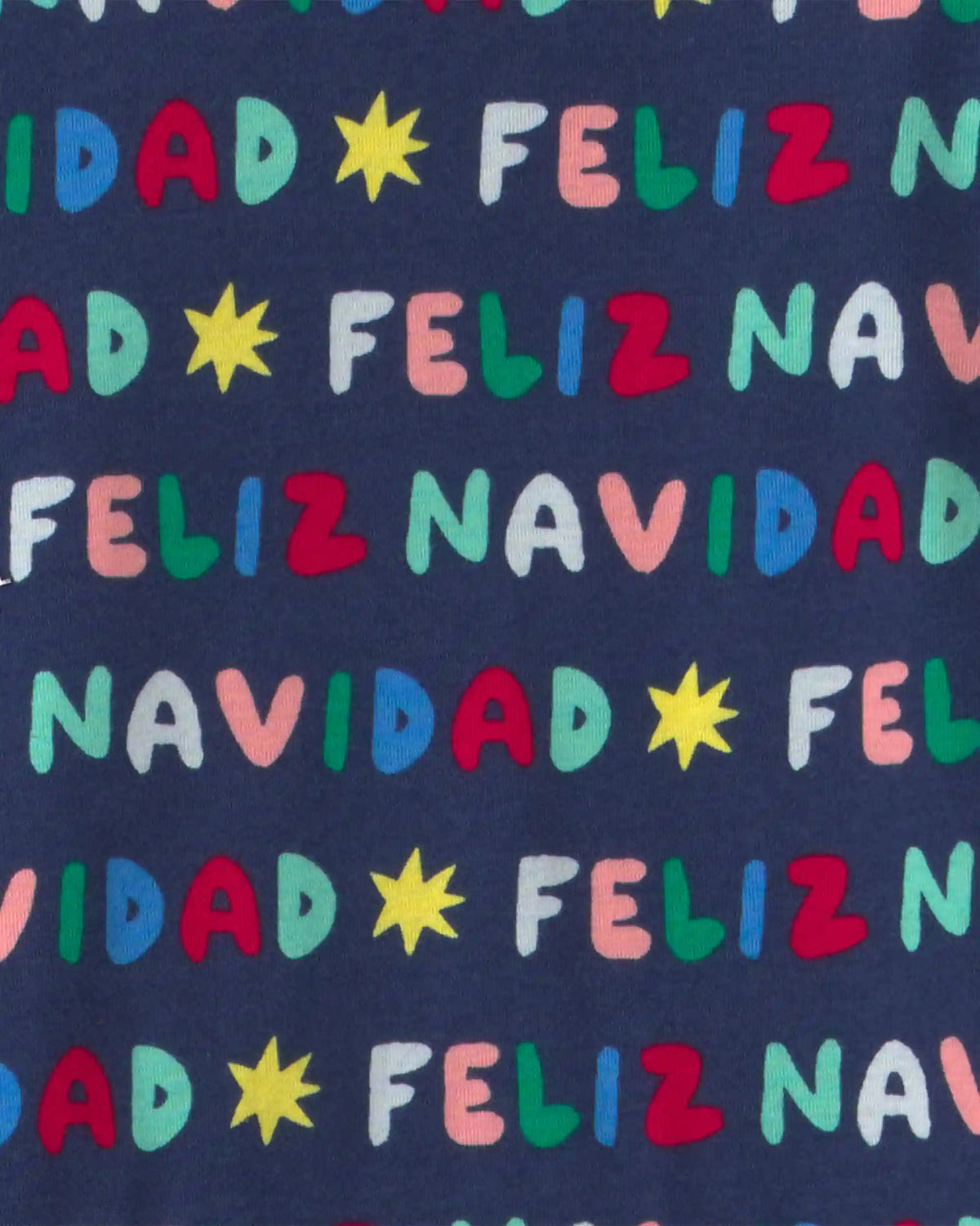 Adult 2-Piece 'Feliz Navidad' Christmas 100% Cotton Snug Fit Pajama Set - Navy Blue