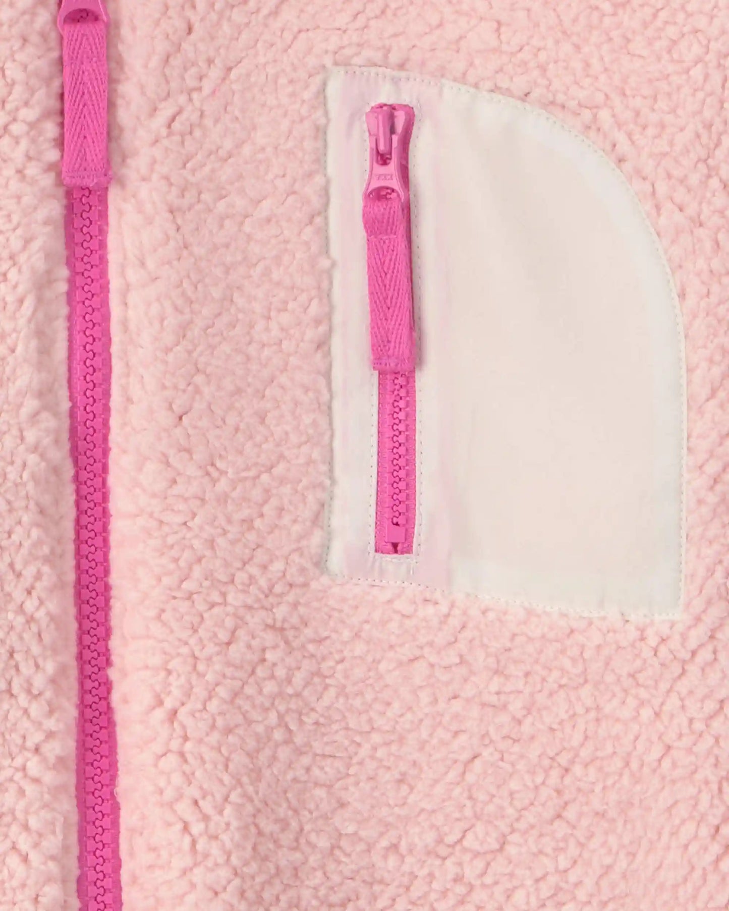 Girls Teddy Fleece Zip-Up Hoodie - Pink