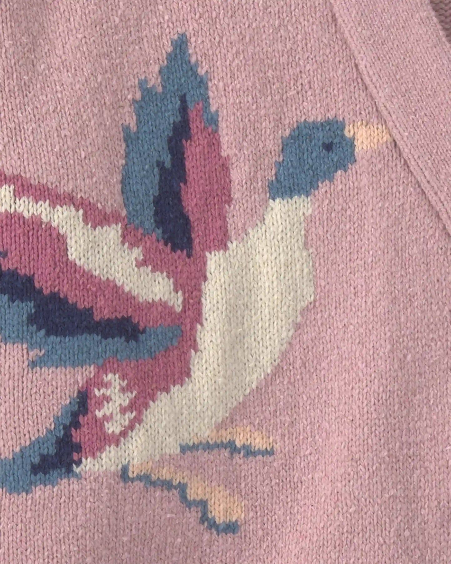 Girls Duck Fair Isle Long-Sleeve Cardigan Sweater - Pink