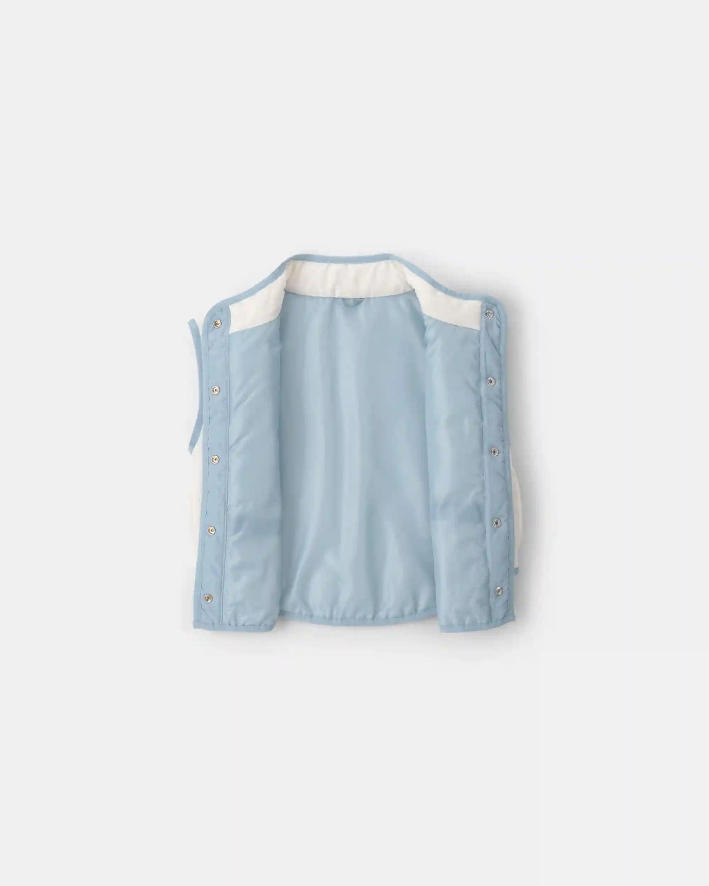 Girls Puffer Vest - White/Blue
