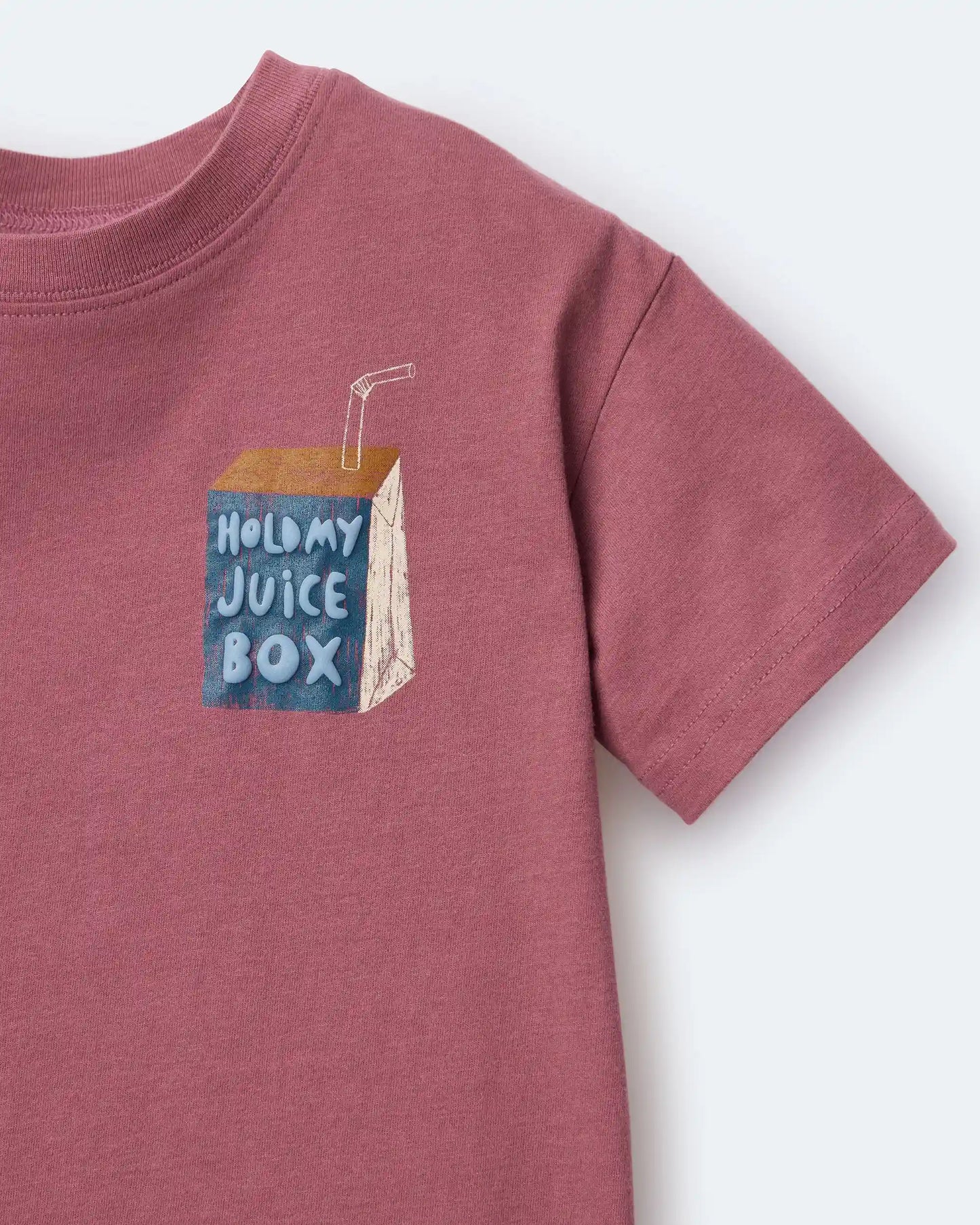 Toddler 'Hold My Juice Box' Short-Sleeve Relaxed Graphic Tee - Burgundy