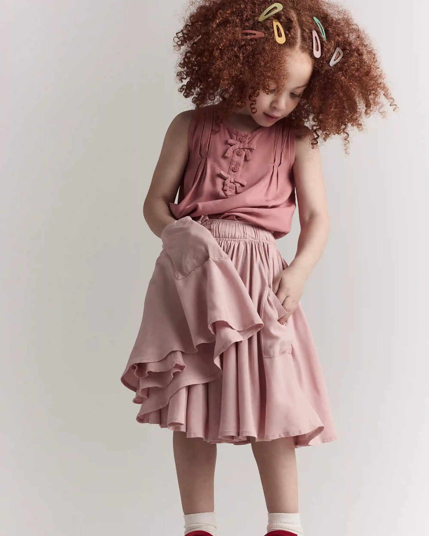 Toddler Girl Avenue Twirl™ Midi Skirt with Otter Pockets - Light Pink