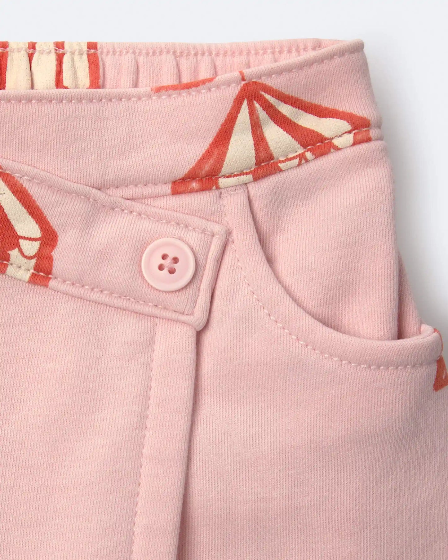 Toddler Girl Asymmetrical Skort in Big Top Print - Light Pink