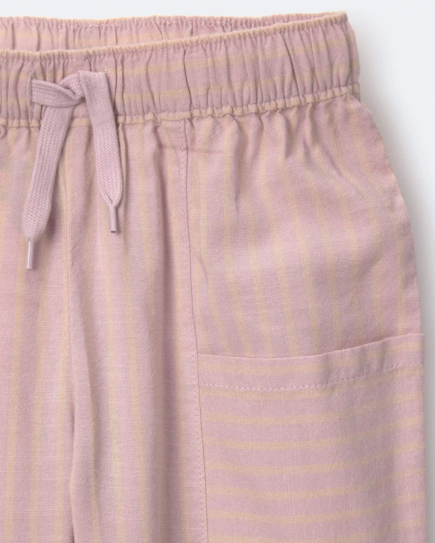 Toddler Girl Pocket Pant in Stripes - Light Pink