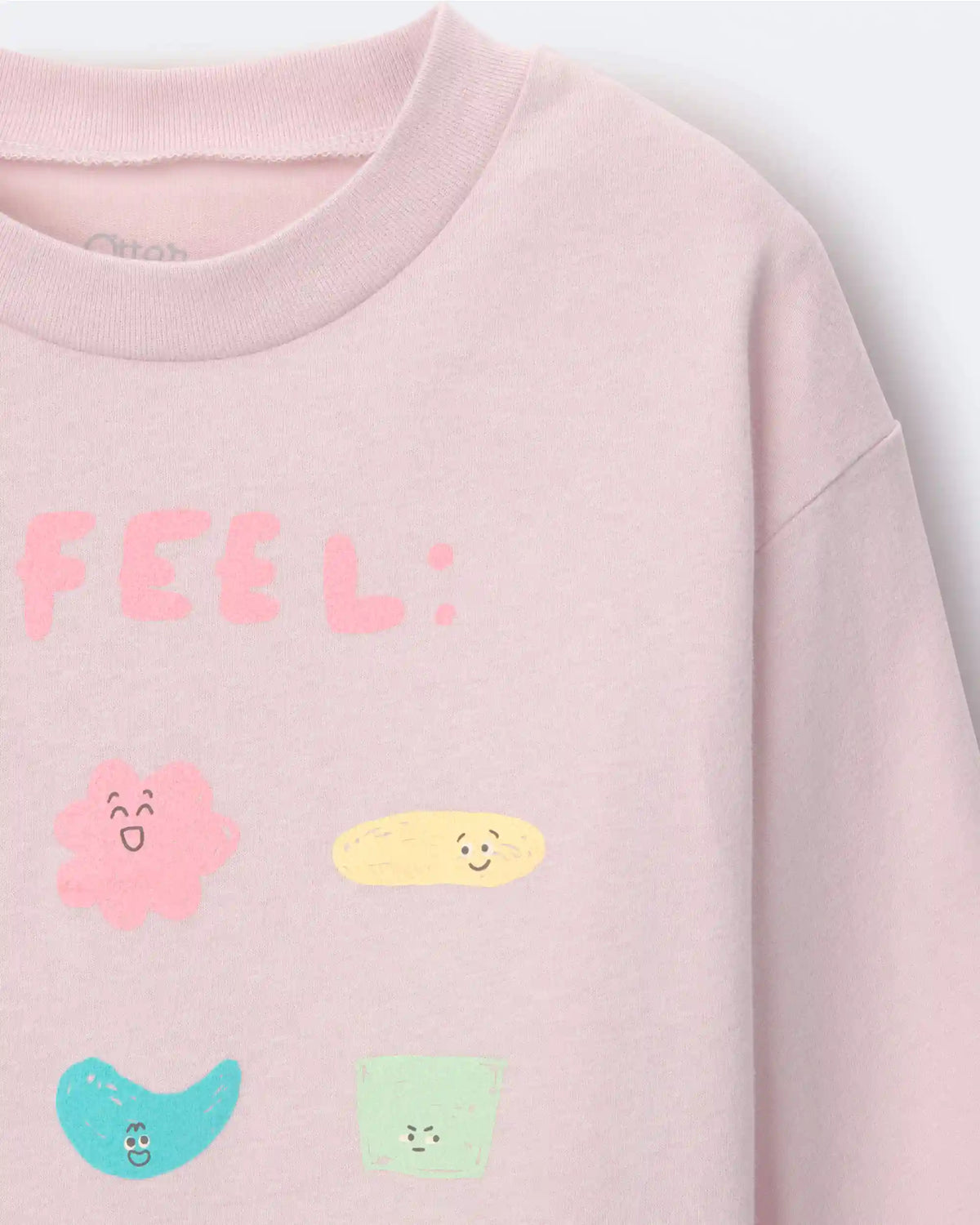 Toddler Girl 'I Feel' Long-Sleeve Relaxed Graphic Tee - Light Pink