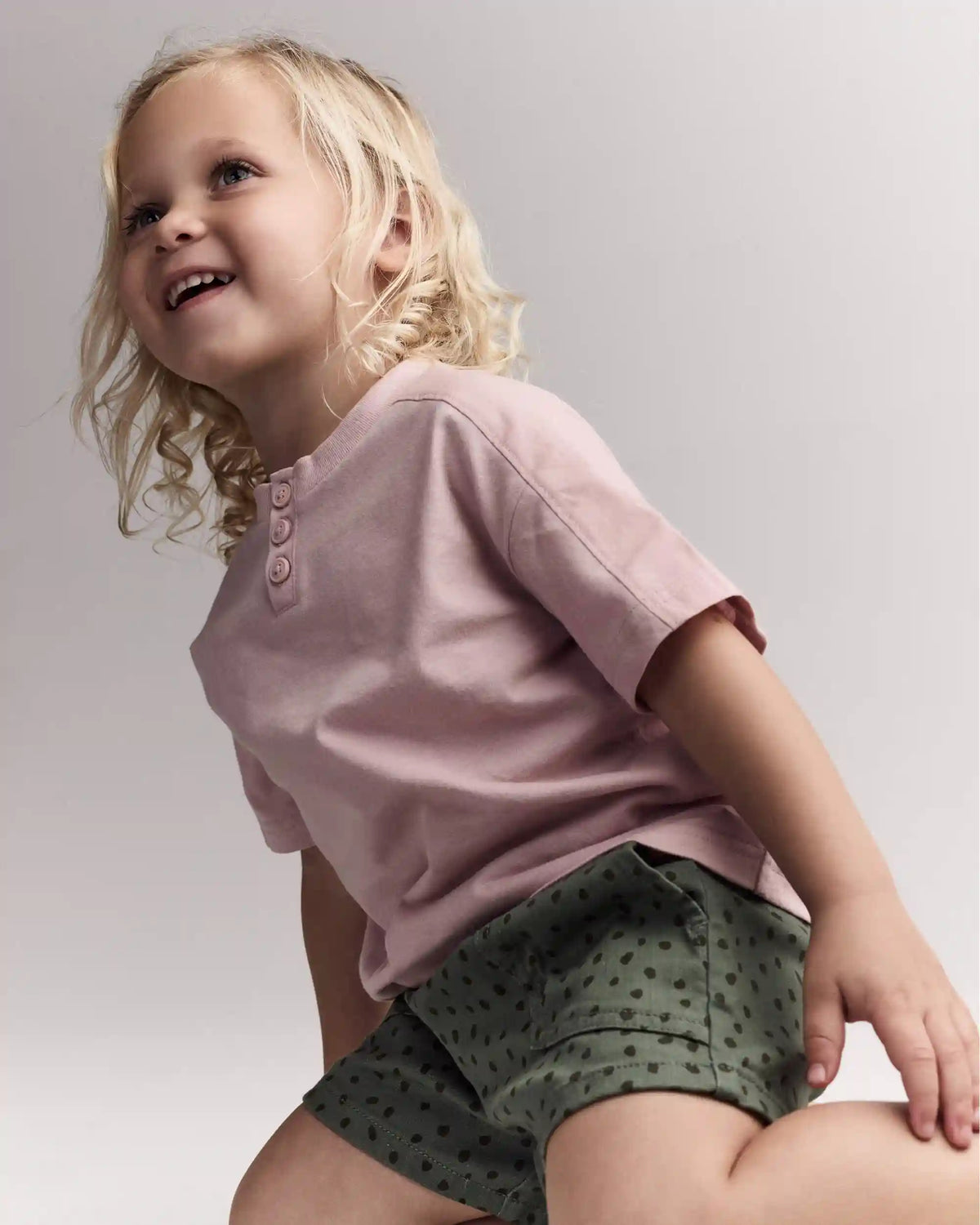 Toddler Henley Tee - Light Pink