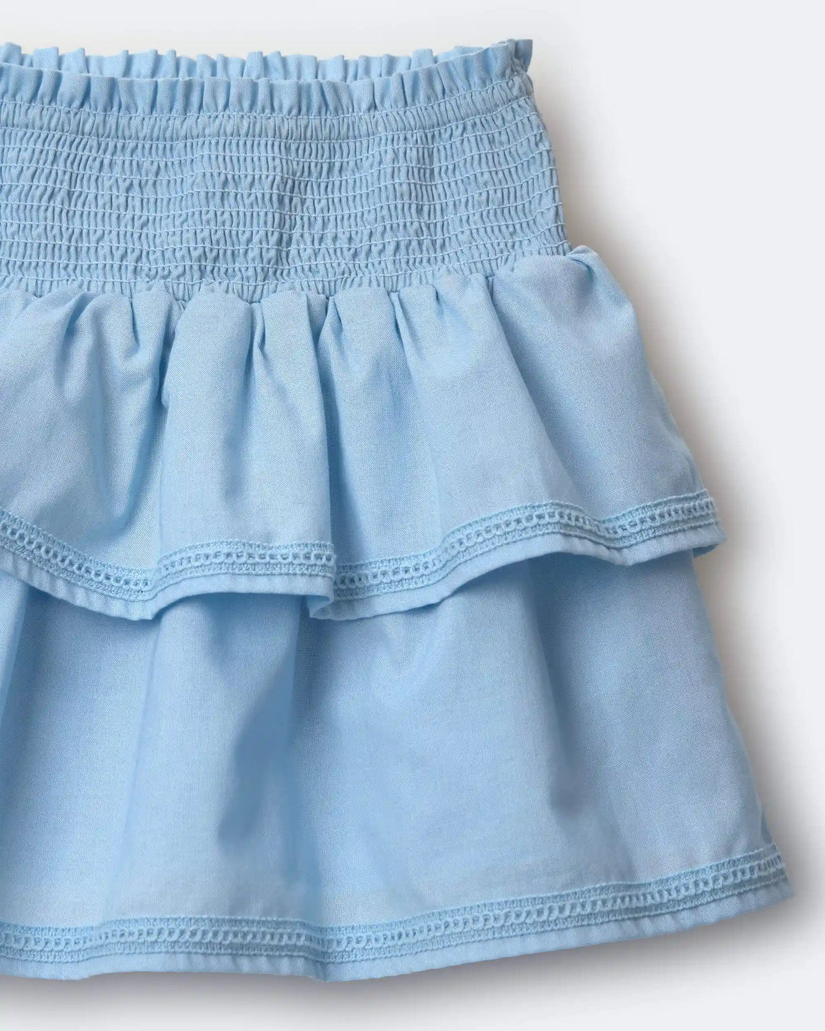 Toddler Girl Smocked Tiered Skirt - Blue