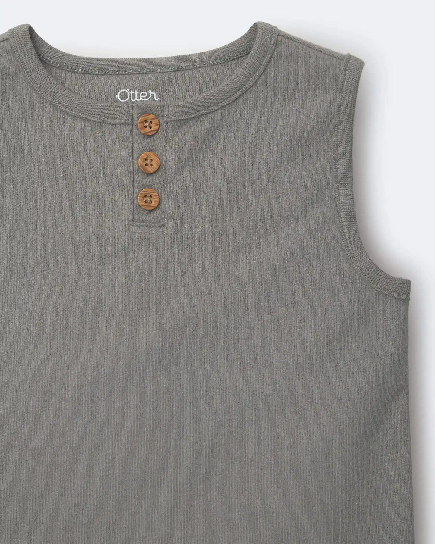 Toddler Boy Henley Tank - Grey