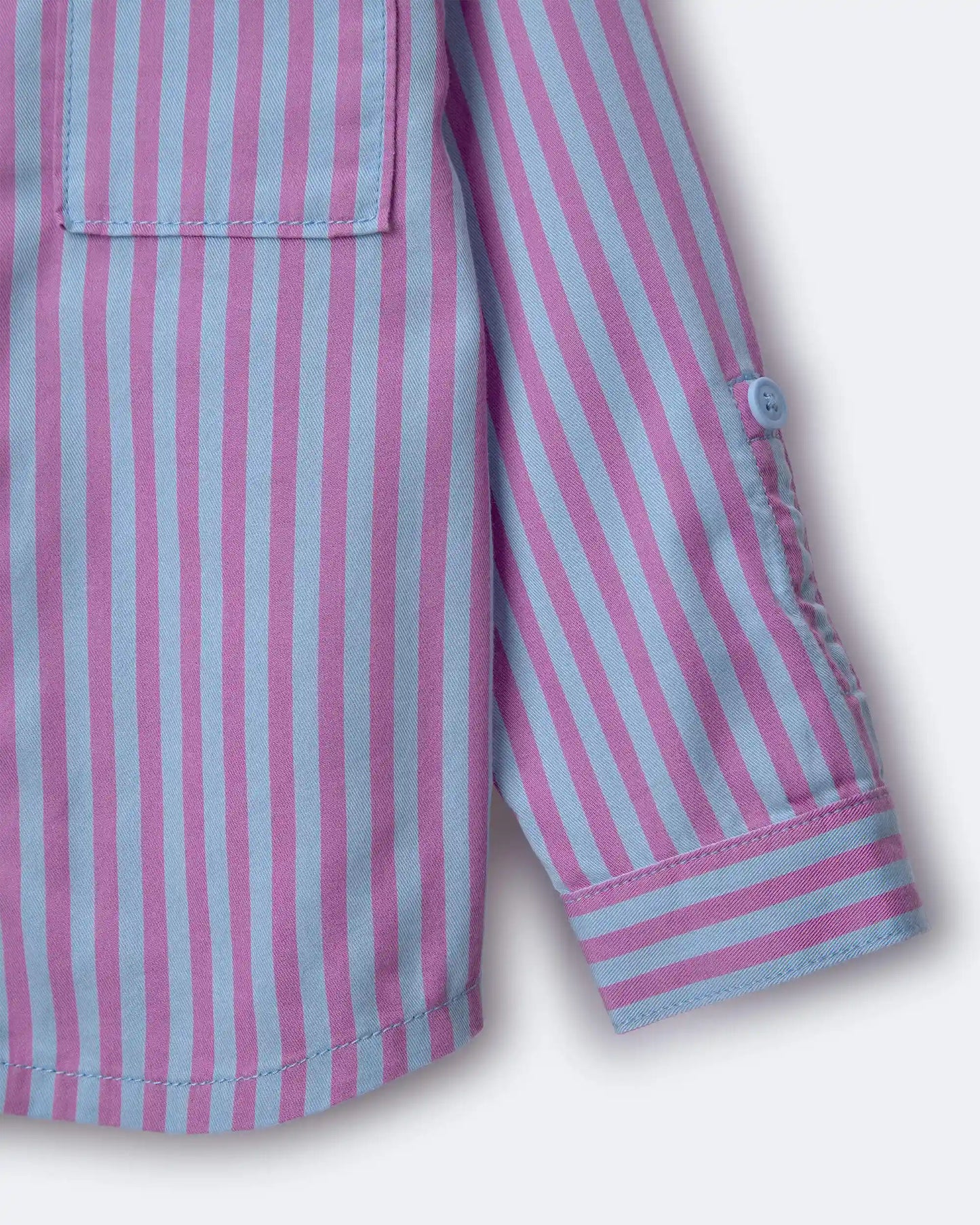 Toddler Boy Button-Down Long-Sleeve Shirt in Stripes - Blue/Purple